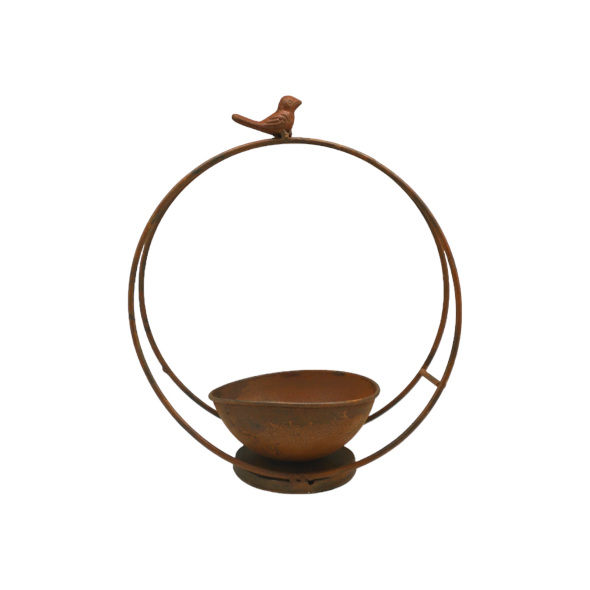 Rusty Pflanztopf m. Ring u. Vogel klein Darstellung von Rusty Pflanztopf m. Ring u. Vogel klein