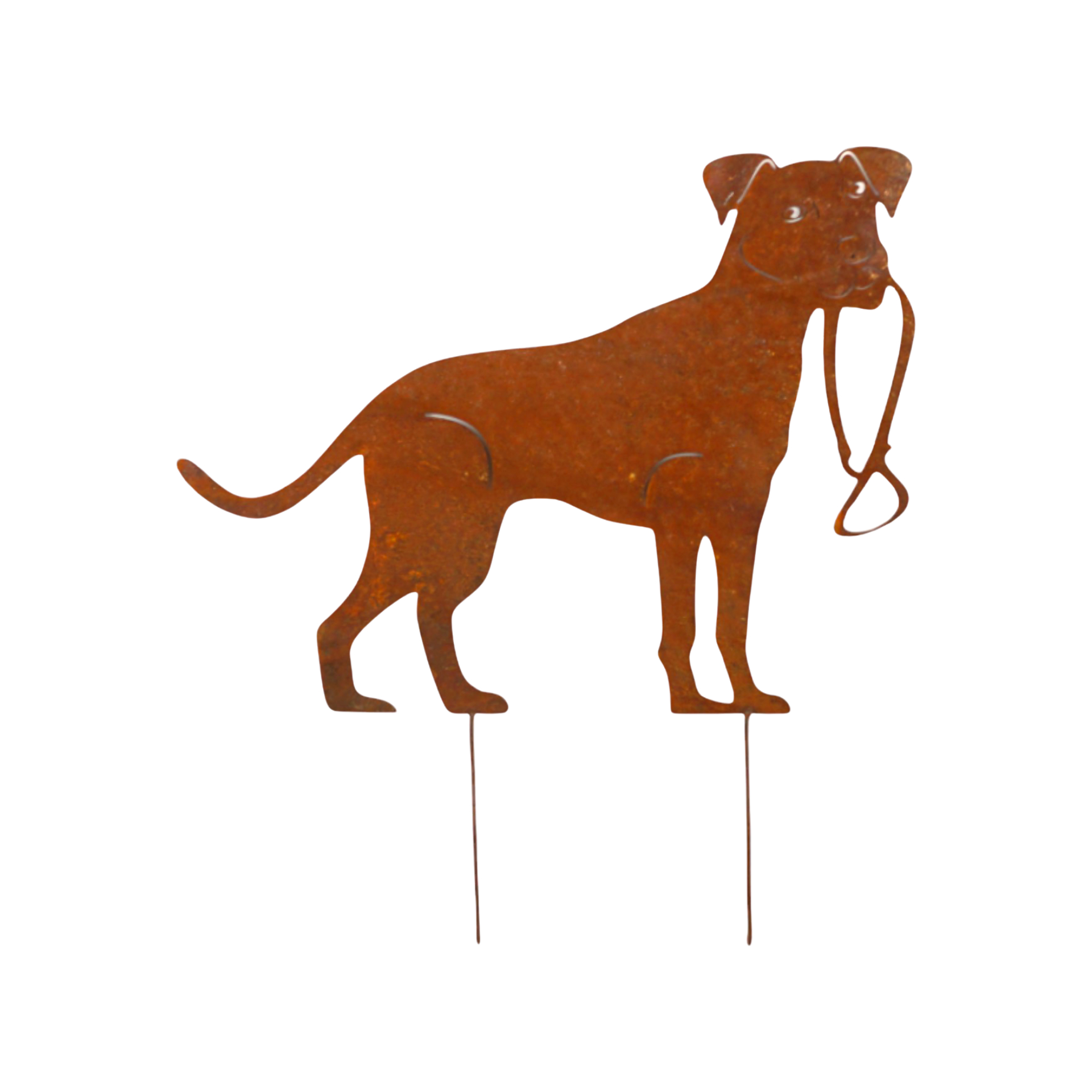 Darstellung von steh. Hund mit Leine klein 2 Stäbe