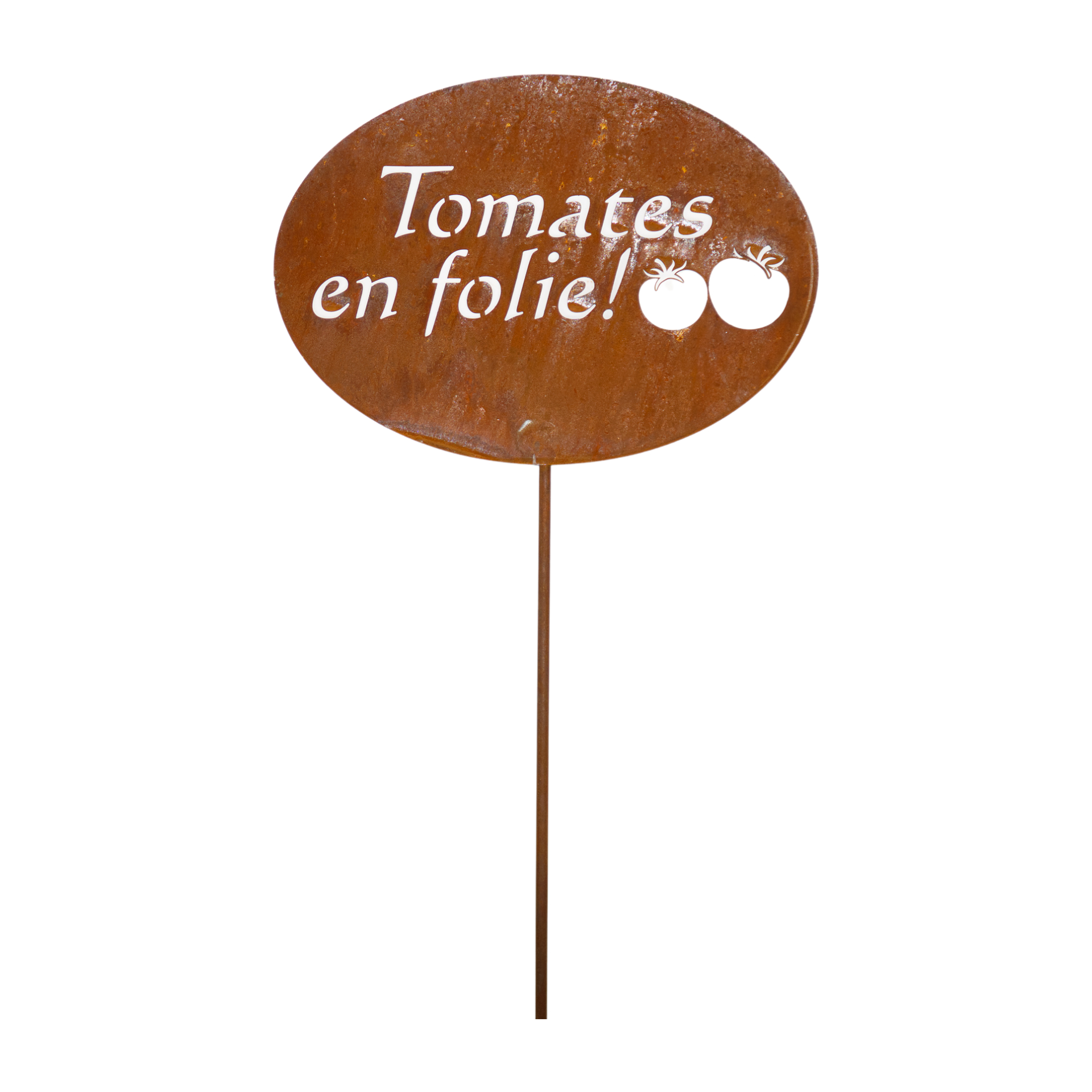 Darstellung von Tafel oval auf Stab Tomates en folie
