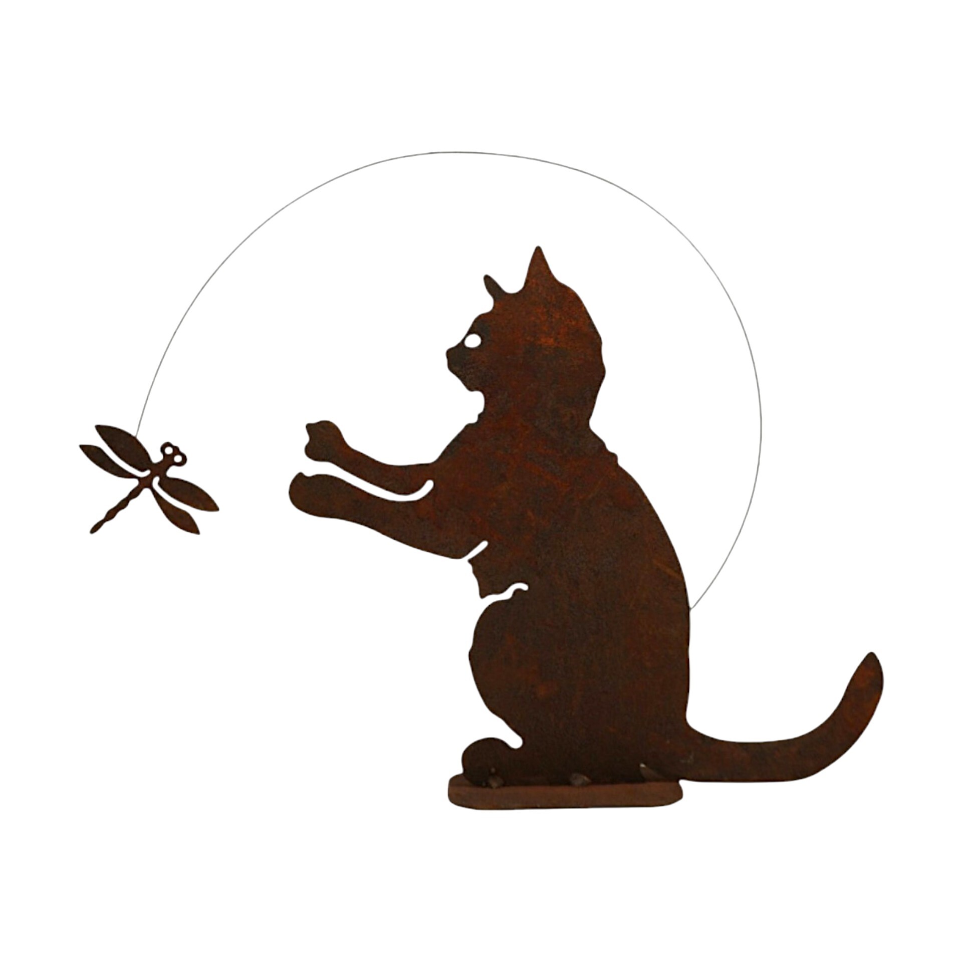 Darstellung von sitzende Katze m. Wipplibelle, h= 27 cm