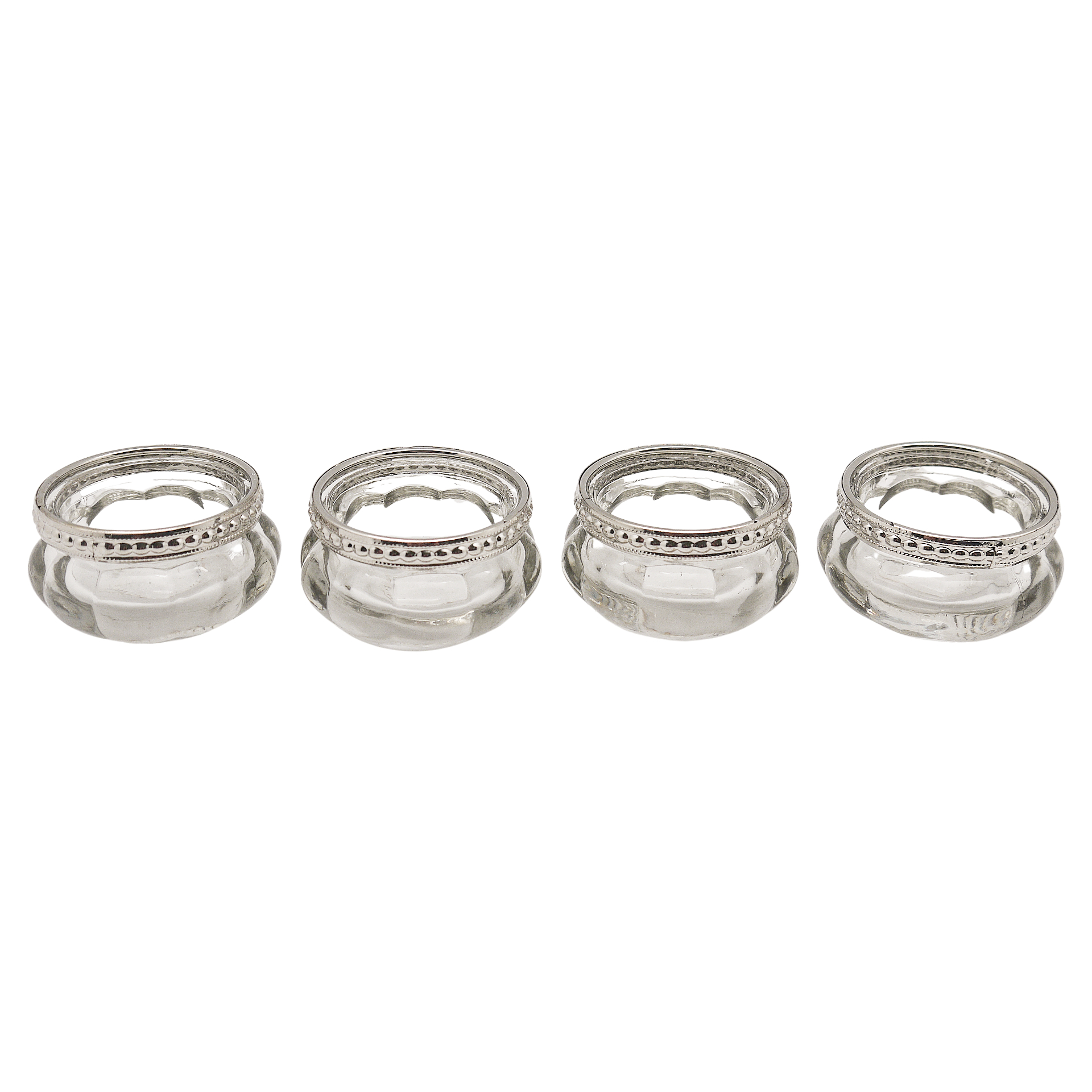 Darstellung von Teelichthalterbox 4tlg. m. Metallrand