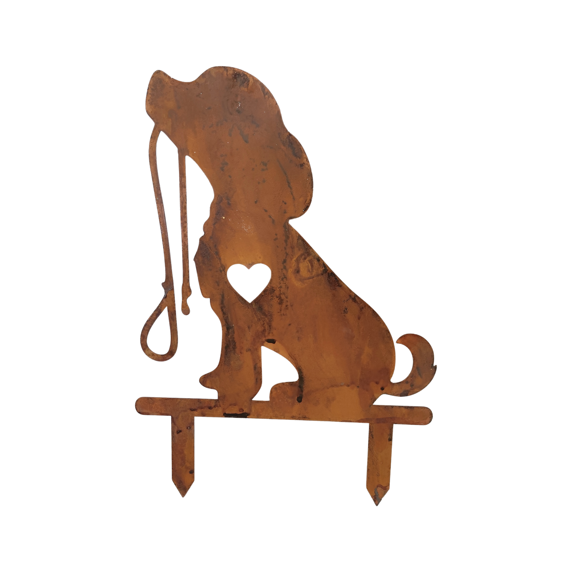 Darstellung von Stecker Hund m. Leine m. Herz rusty