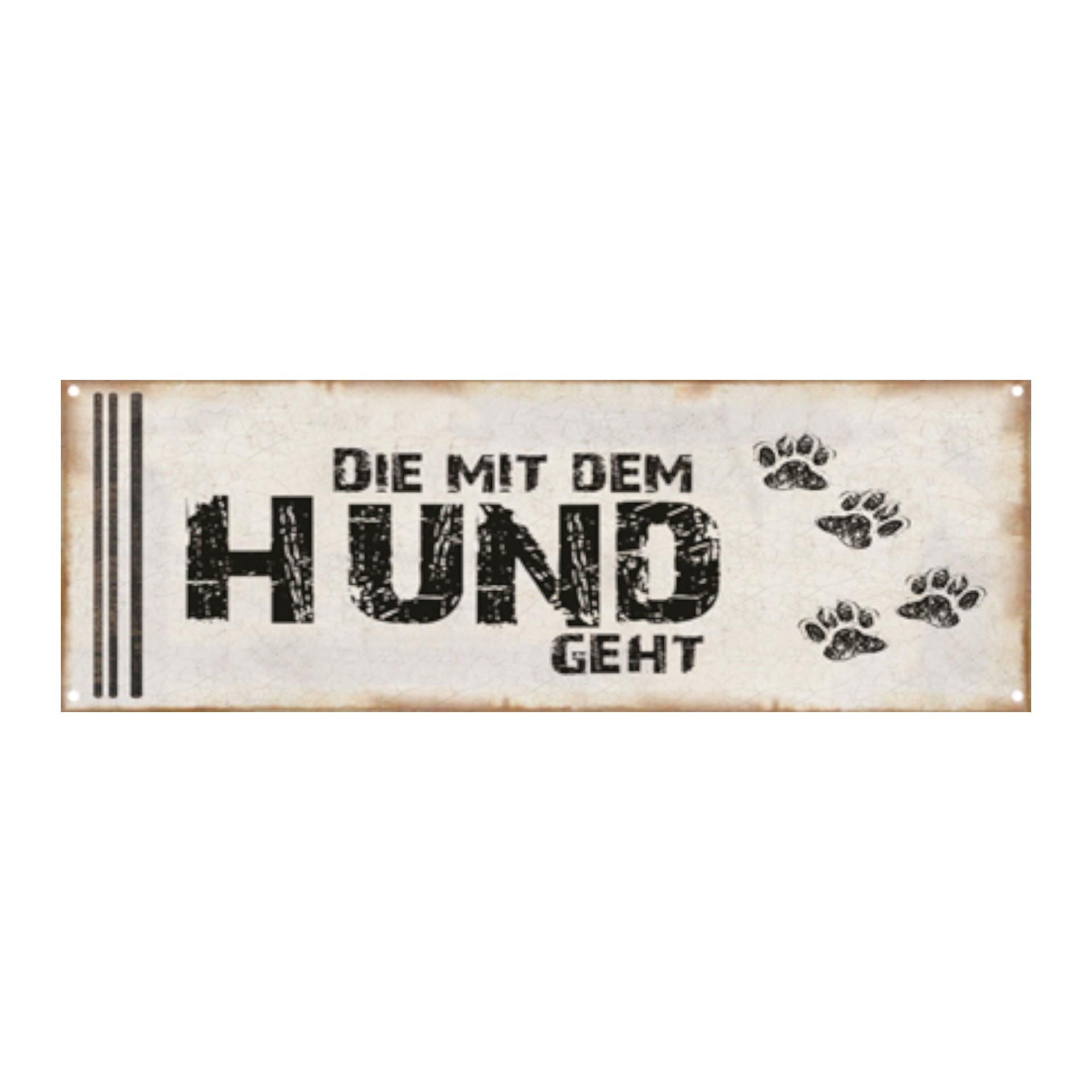 Darstellung von Schild die mit dem Hund geht