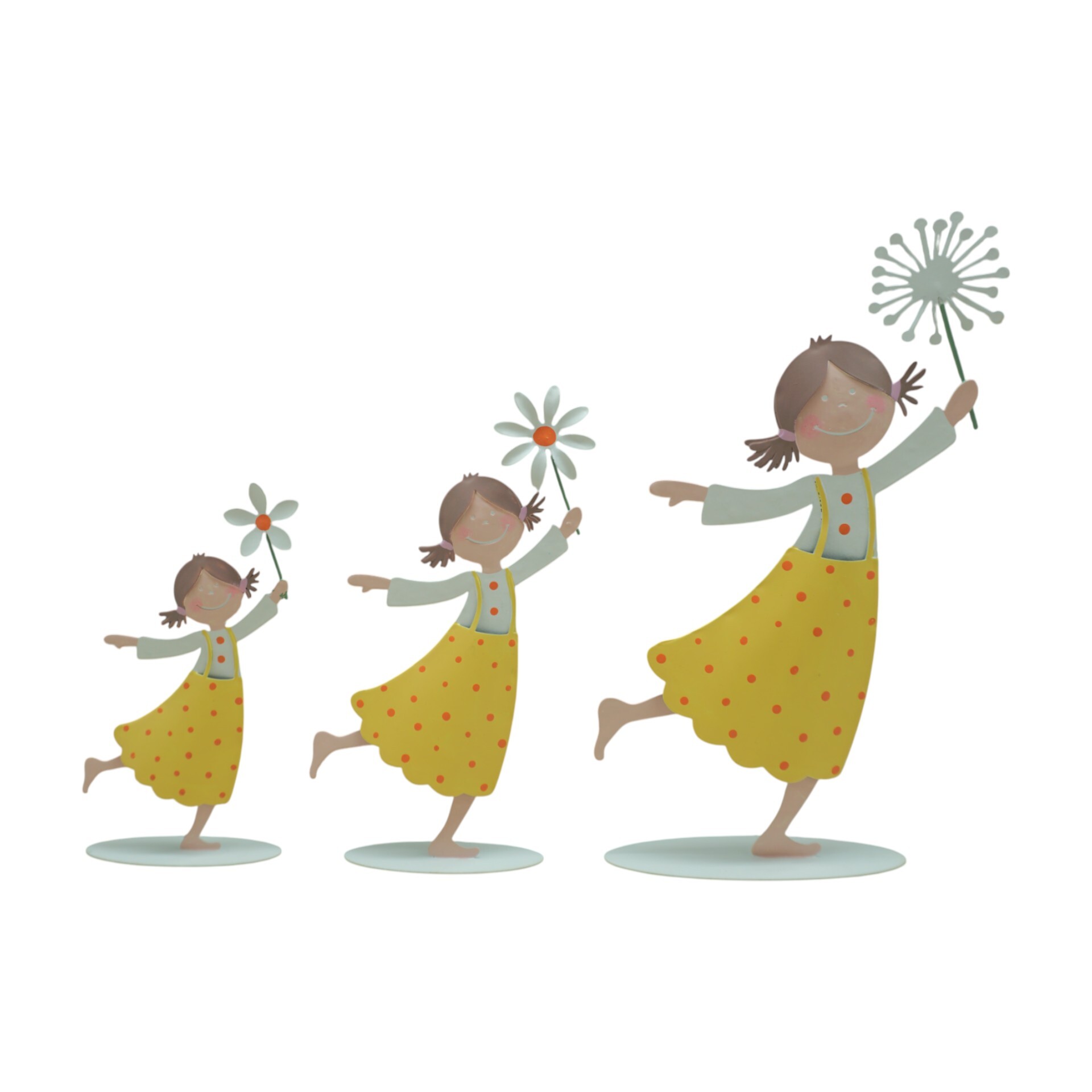 Darstellung von Pünktchentanz a. Platte, GELB Margerite klein