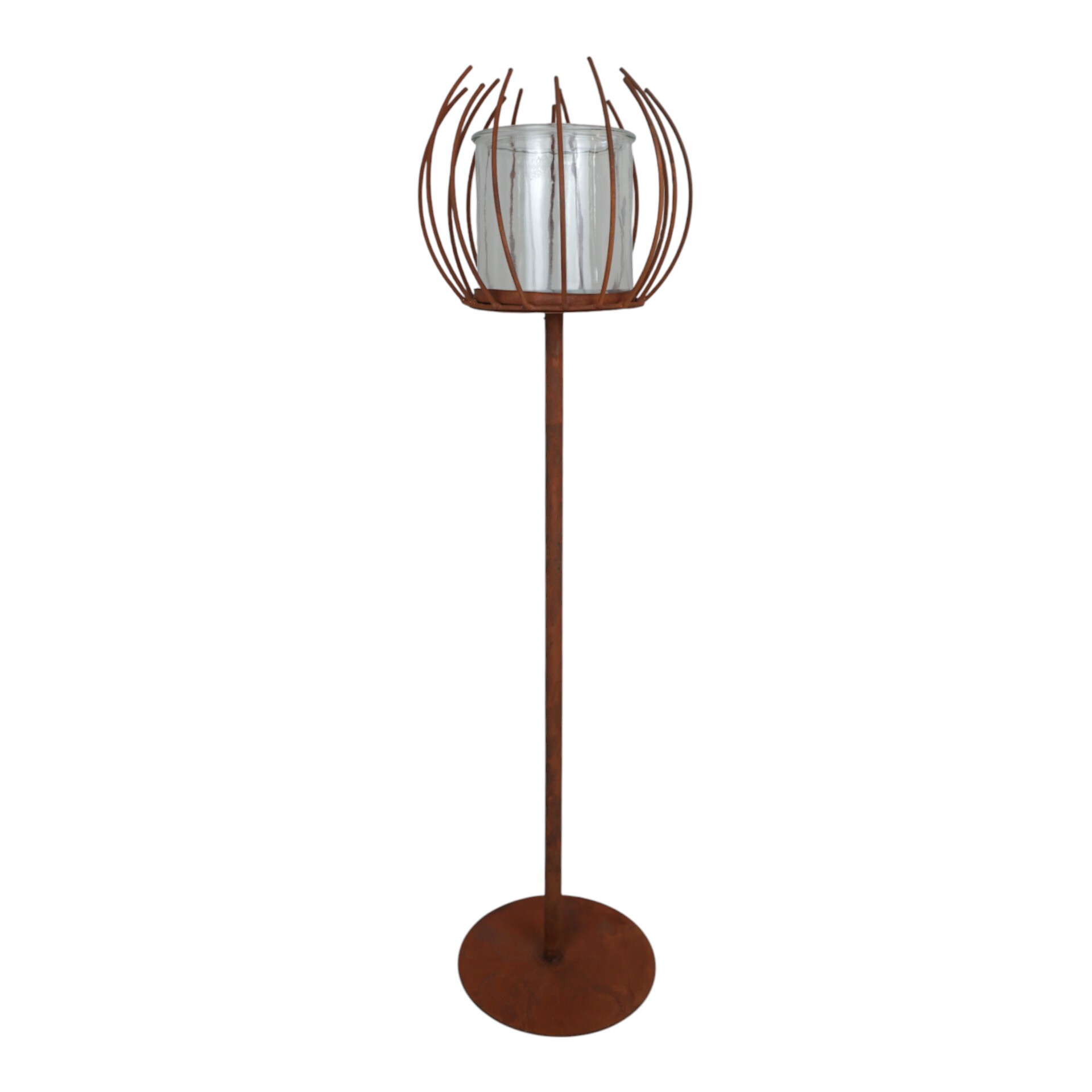 Darstellung von Windlicht Spinne rost gross a. Fuss