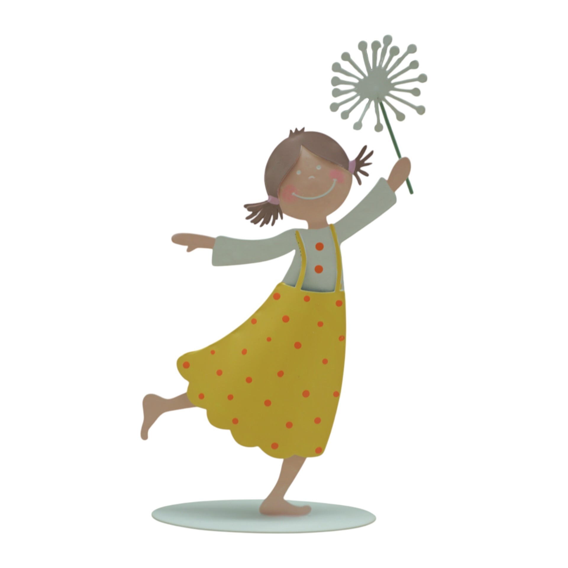 Darstellung von Pünktchentanz a. Platte, GELB Pusteblume gross