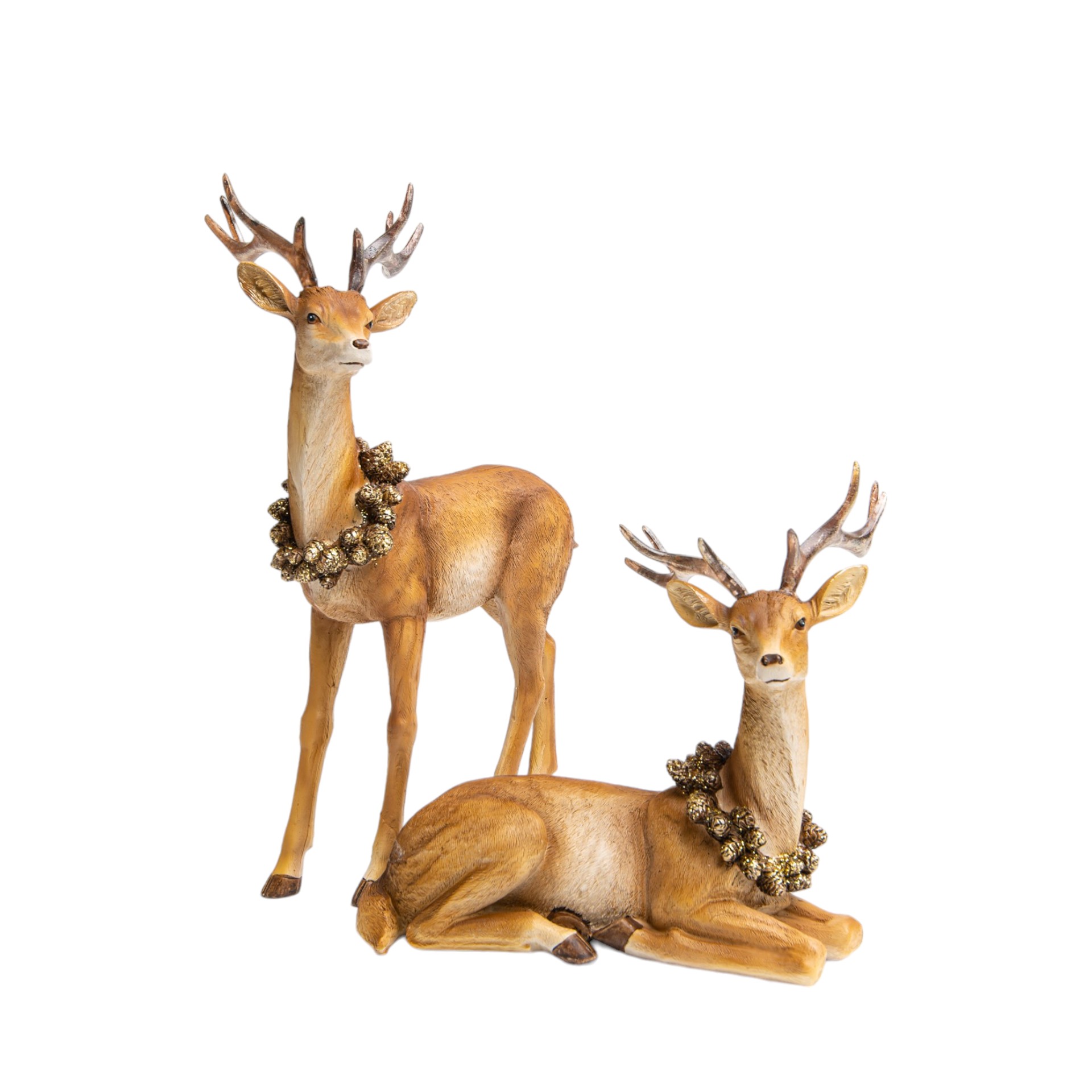 liegender Hirsch mit Kranz gold Darstellung von liegender Hirsch mit Kranz gold