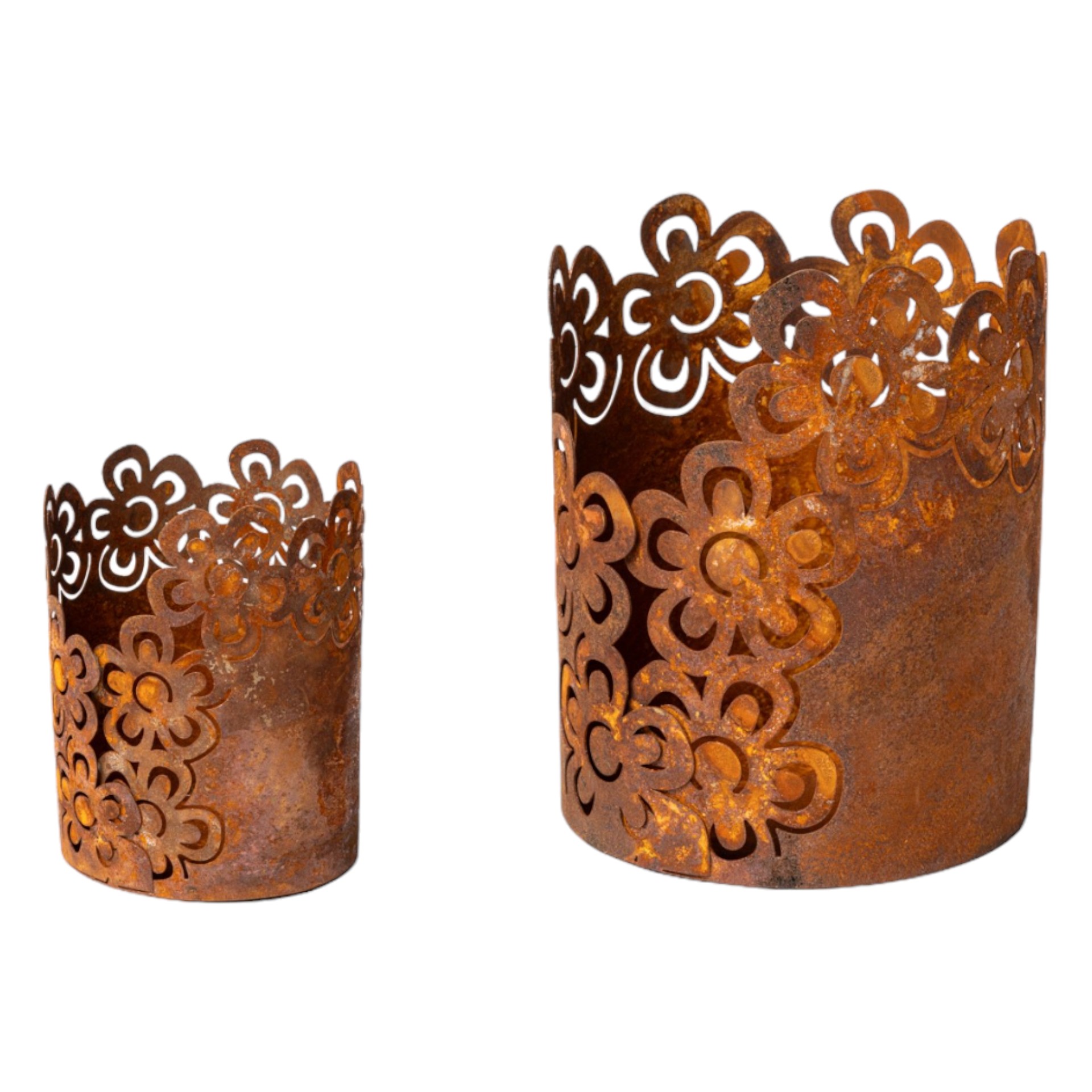 Windlicht Blumen mittel rost Darstellung von Windlicht Blumen mittel rost