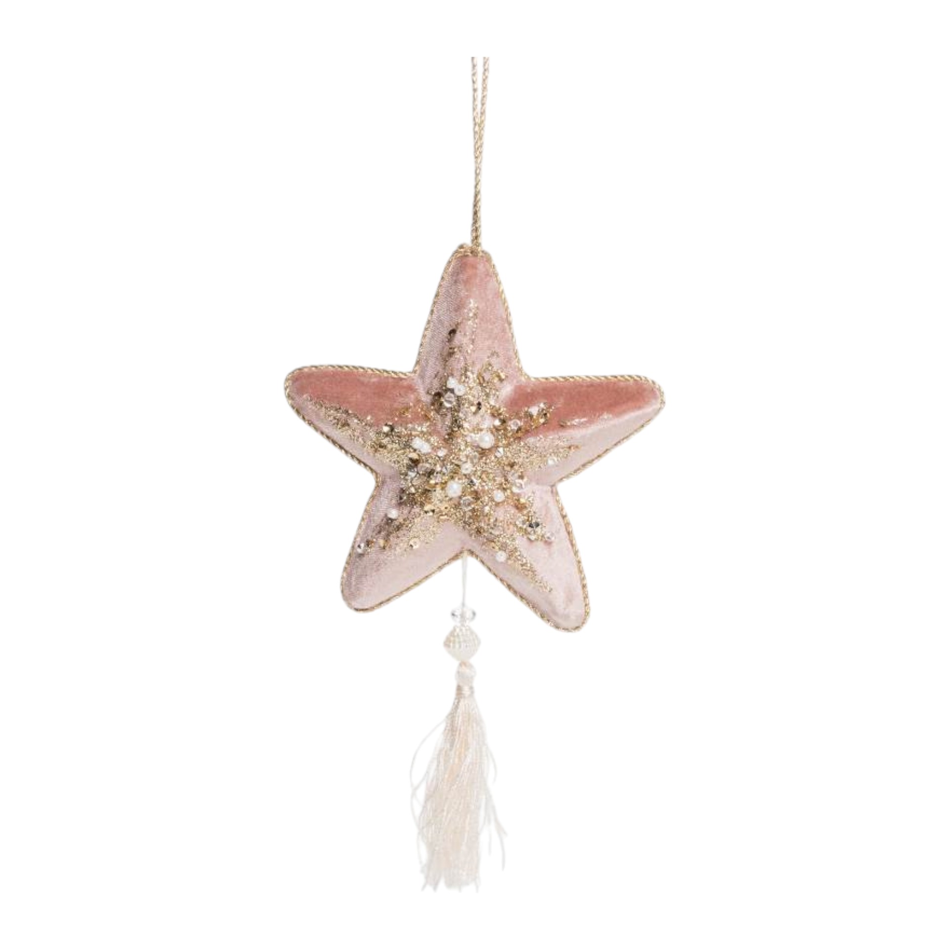 Stern mit Quaste u. Steinen pink Darstellung von Stern mit Quaste u. Steinen pink