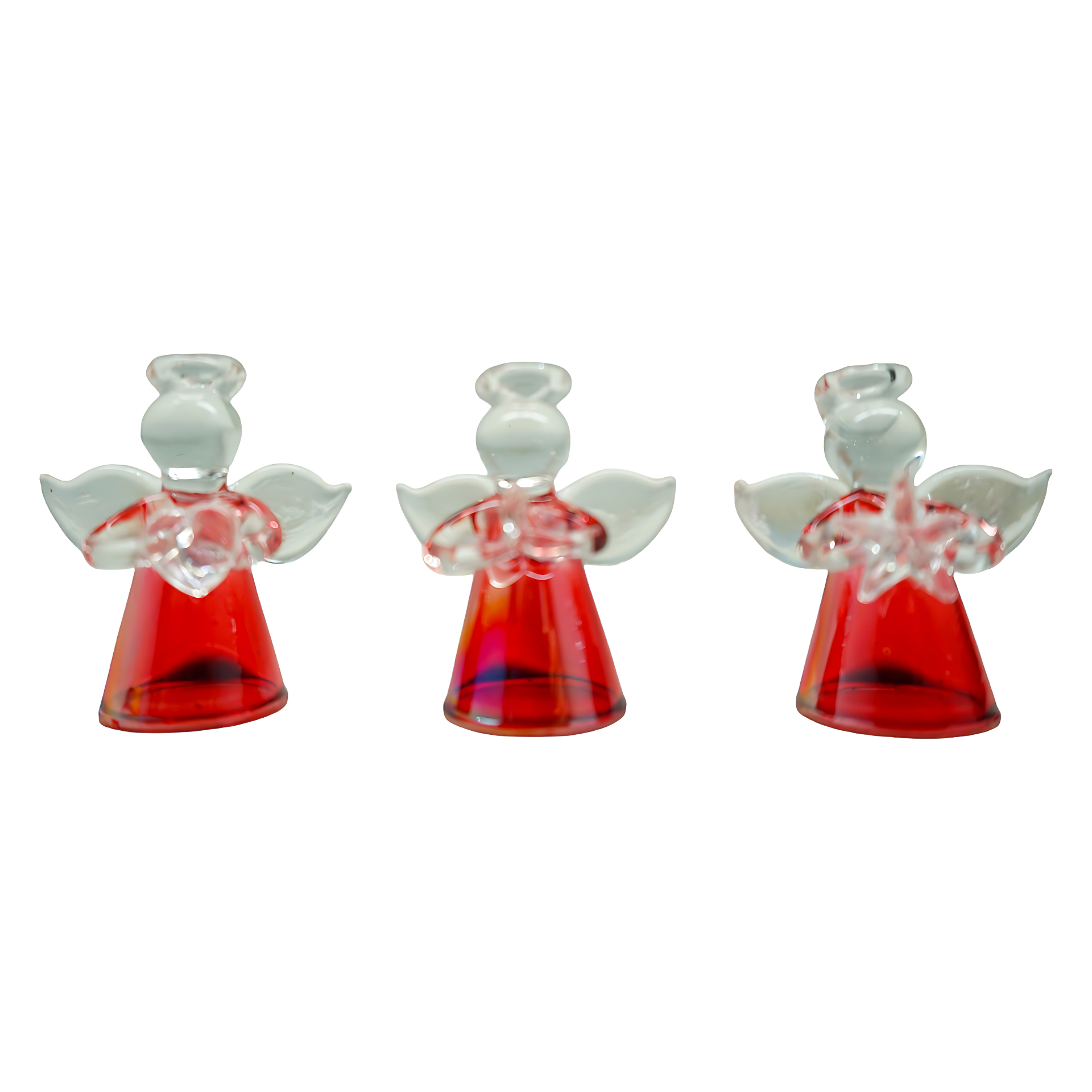 Darstellung von Glasengel natur rot 6tlg.