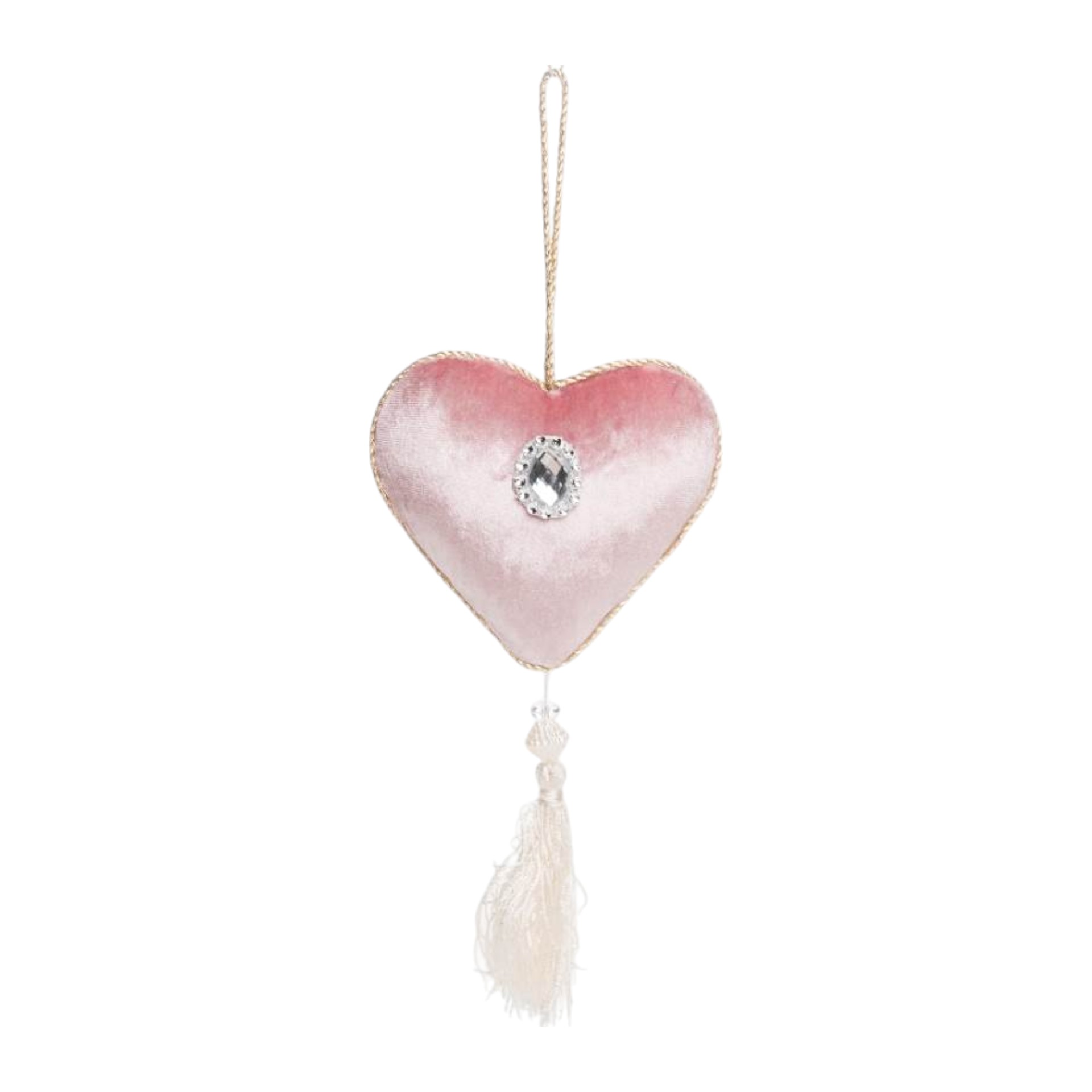 Herz mit Quaste u. Steinen pink Darstellung von Herz mit Quaste u. Steinen pink