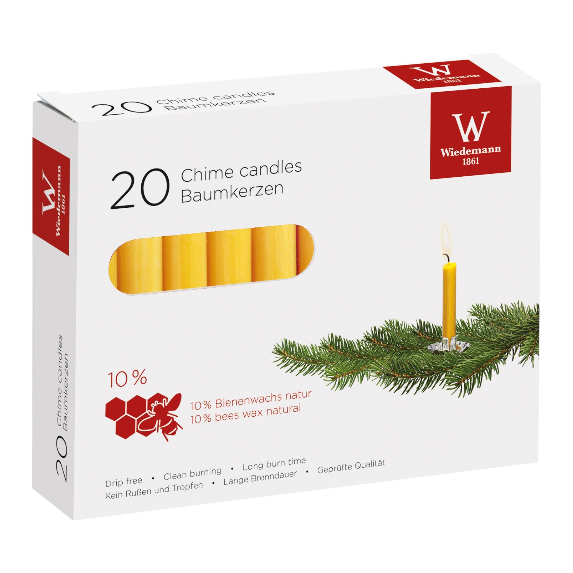 Darstellung von Baumkerze Bienenwachs 10% NATUR