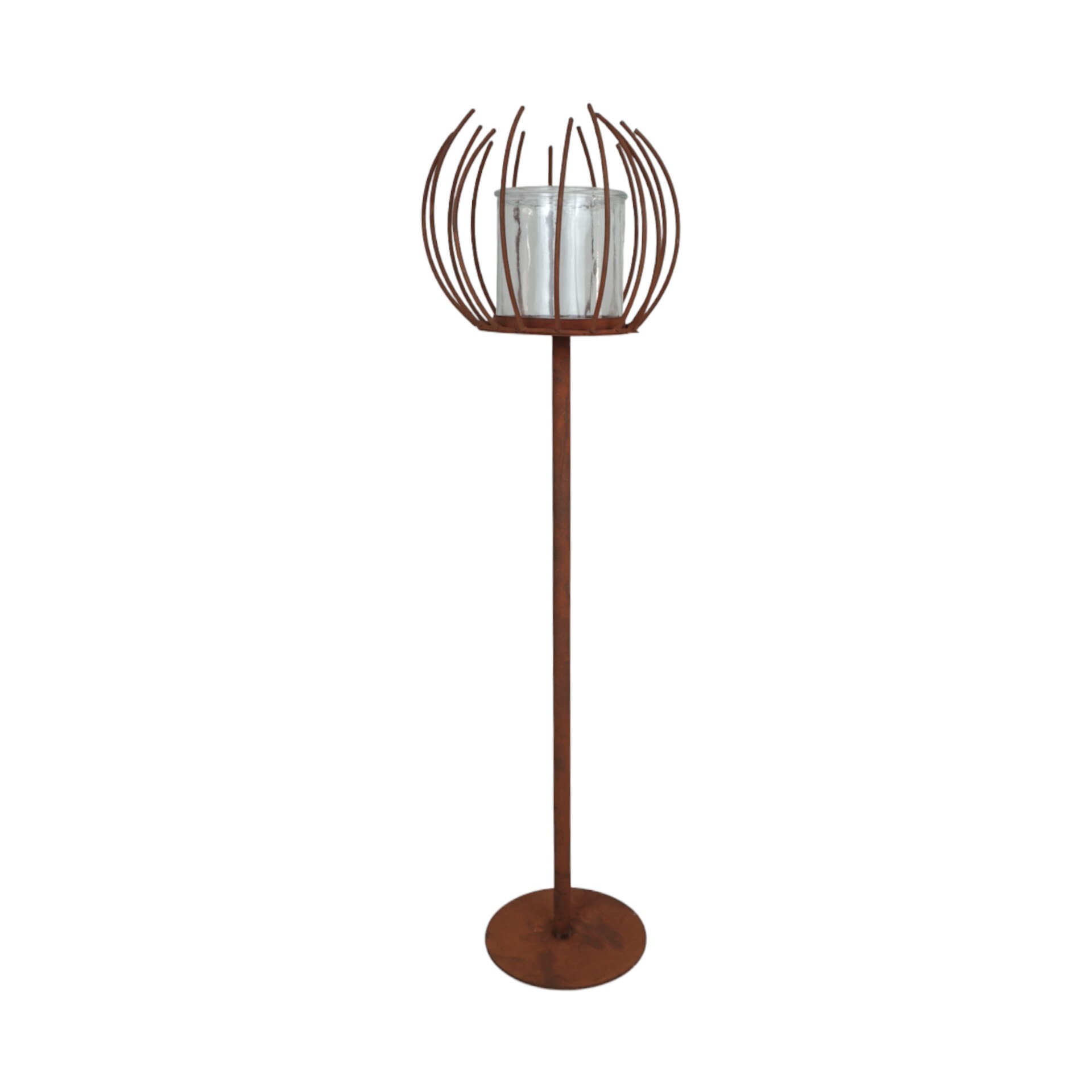 Darstellung von Windlicht Spinne rost mittel a. Fuss