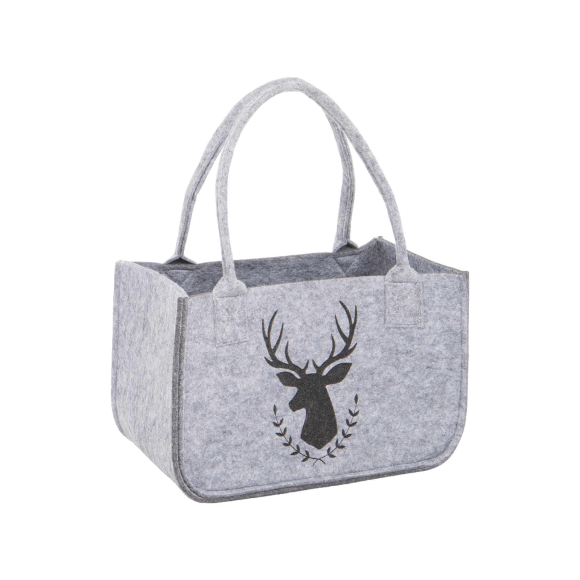 Darstellung von Filztasche grau m. Hirsch klein 30 cm
