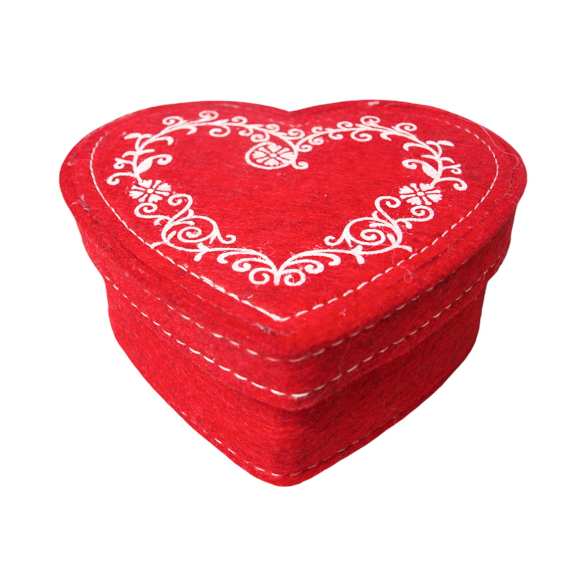Darstellung von RP Herzenbox ROT aus Filz mit Herzmotiv
