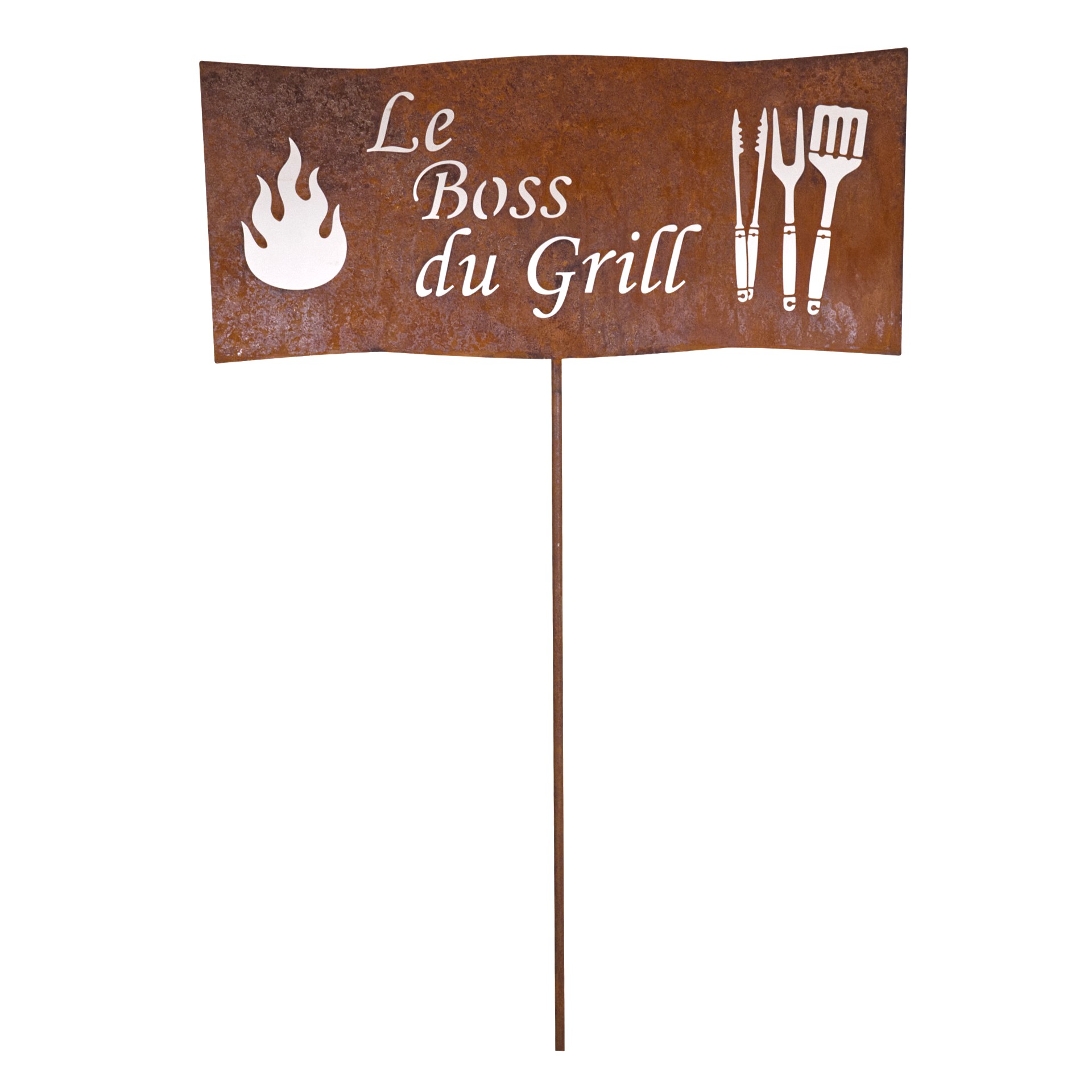 Darstellung von Tafel Le Boss du Grill auf Stab
