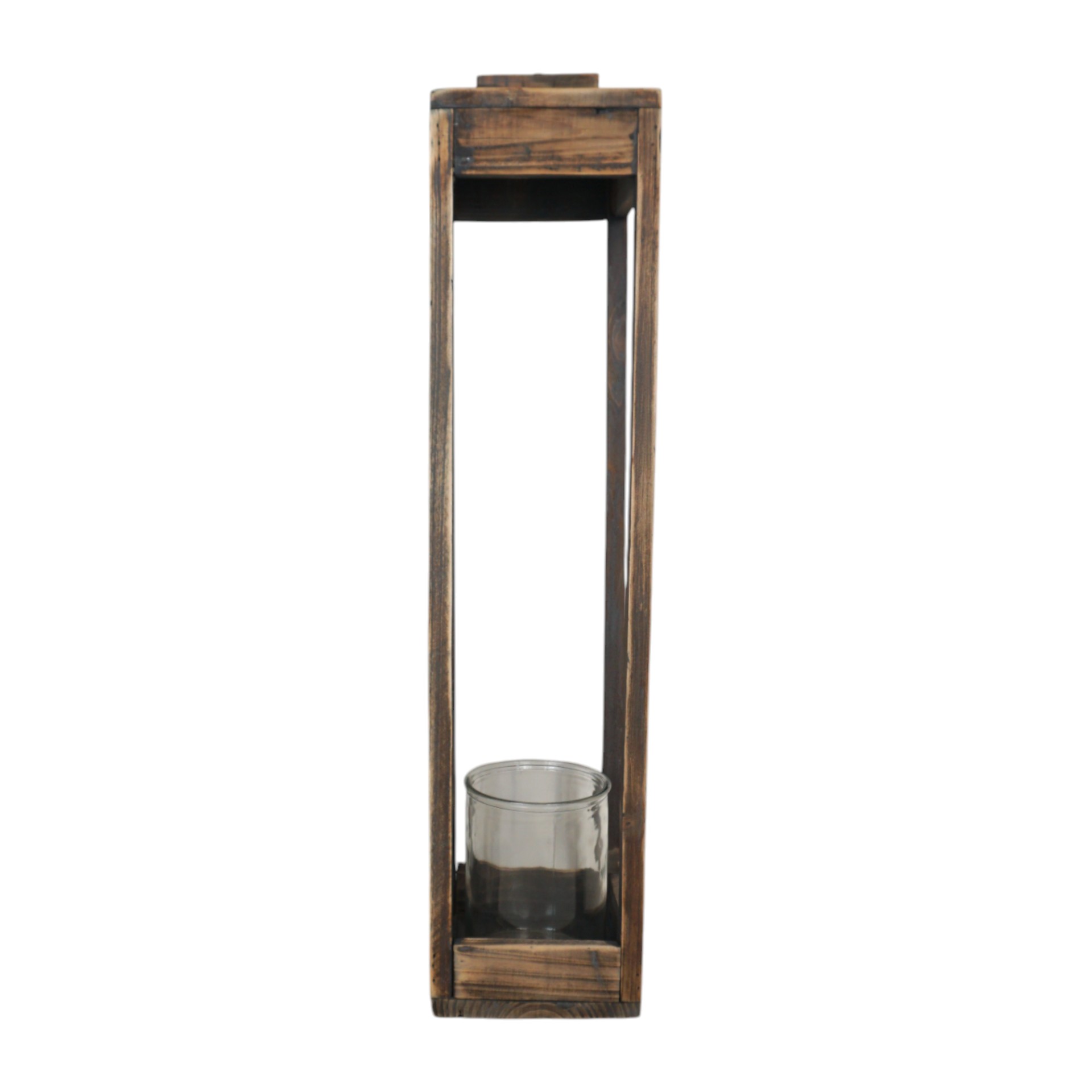 Darstellung von Holzlaterne gross, schlank mit Glas