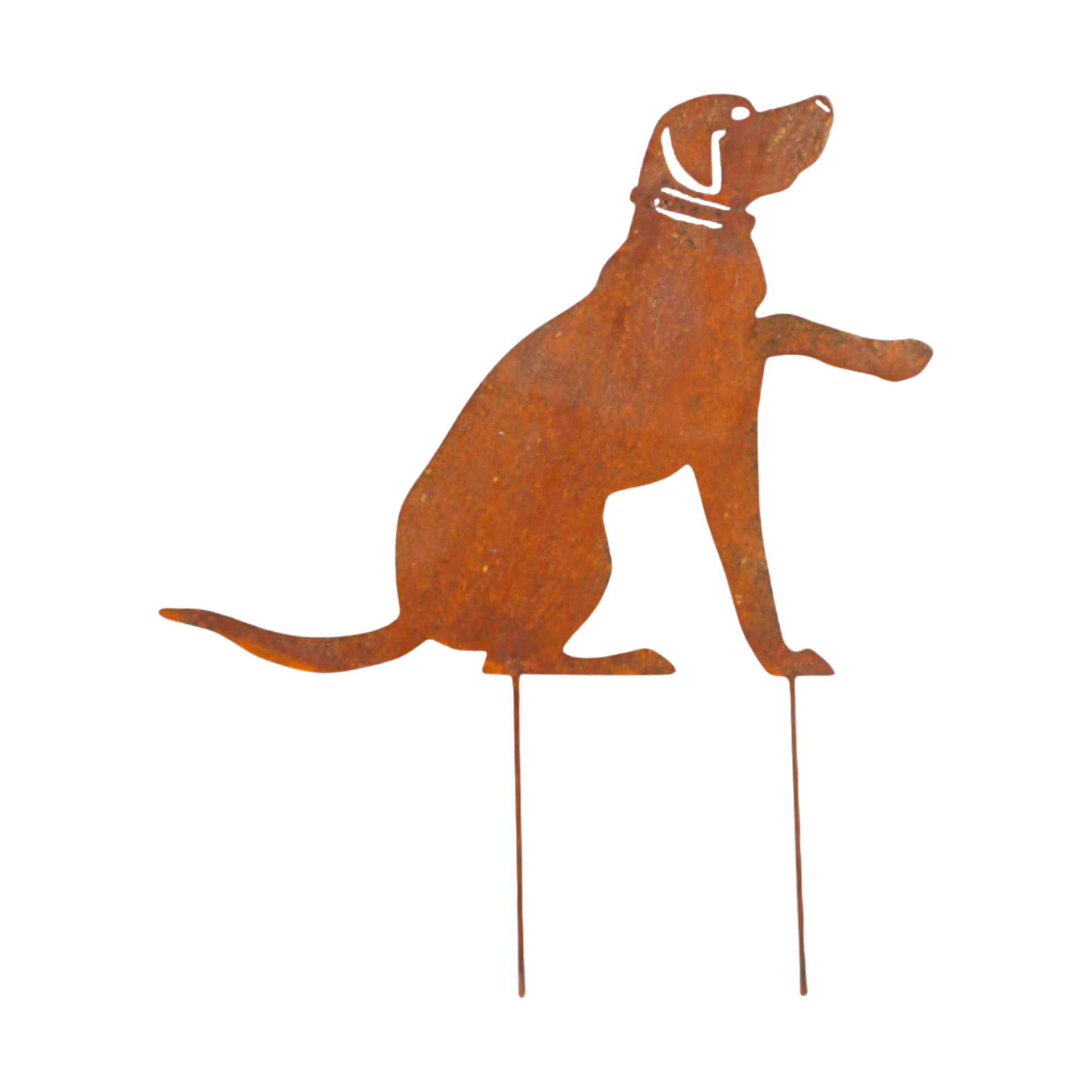 Darstellung von sitzender Hund klein 2 Stäbe
