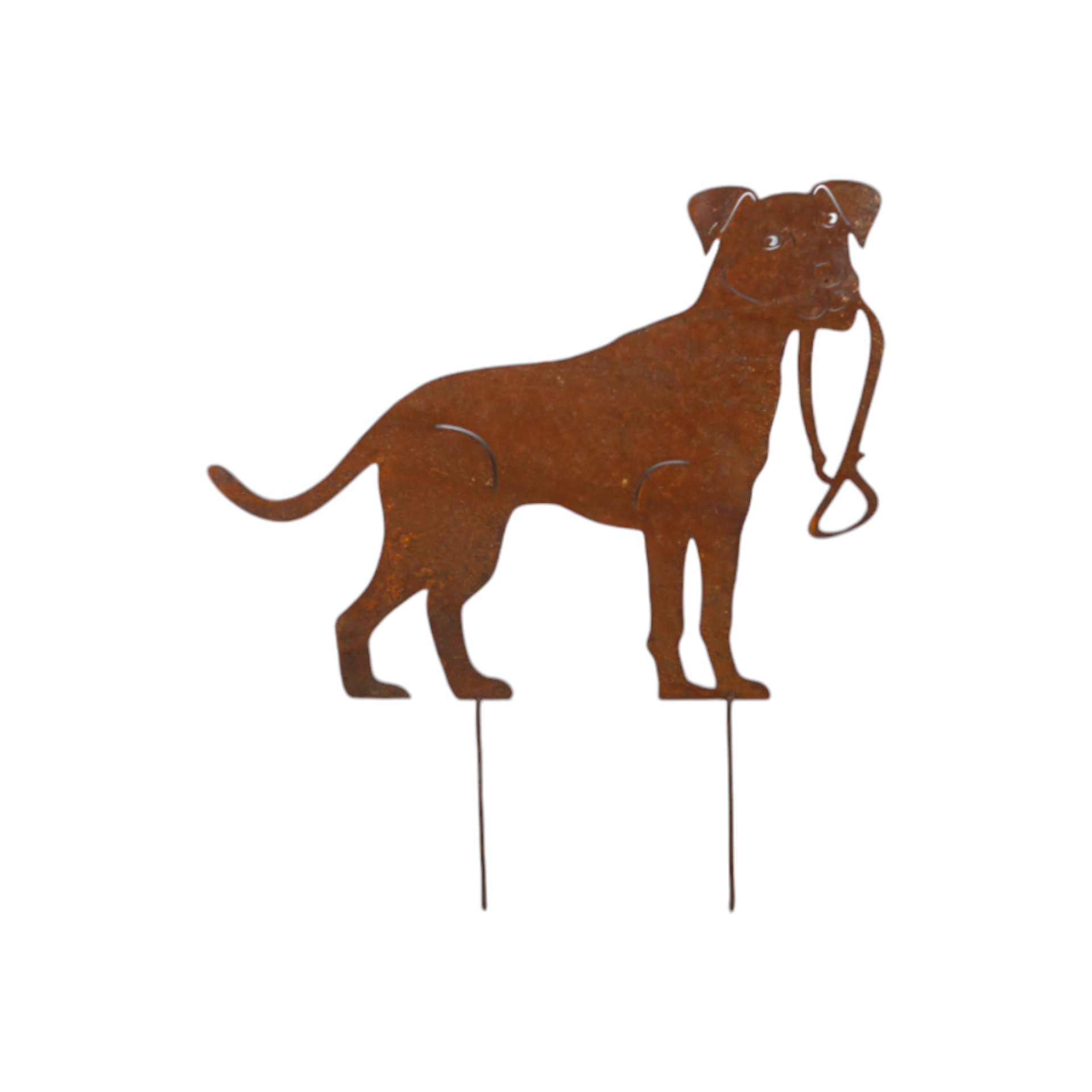 Darstellung von steh. Hund mit Leine klein 2 Stäbe