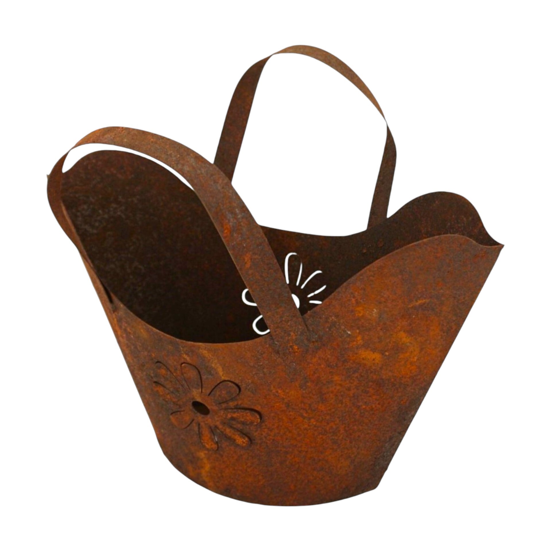 Darstellung von Handtasche rost m. Blume, h= 37 cm, 1,55 kg