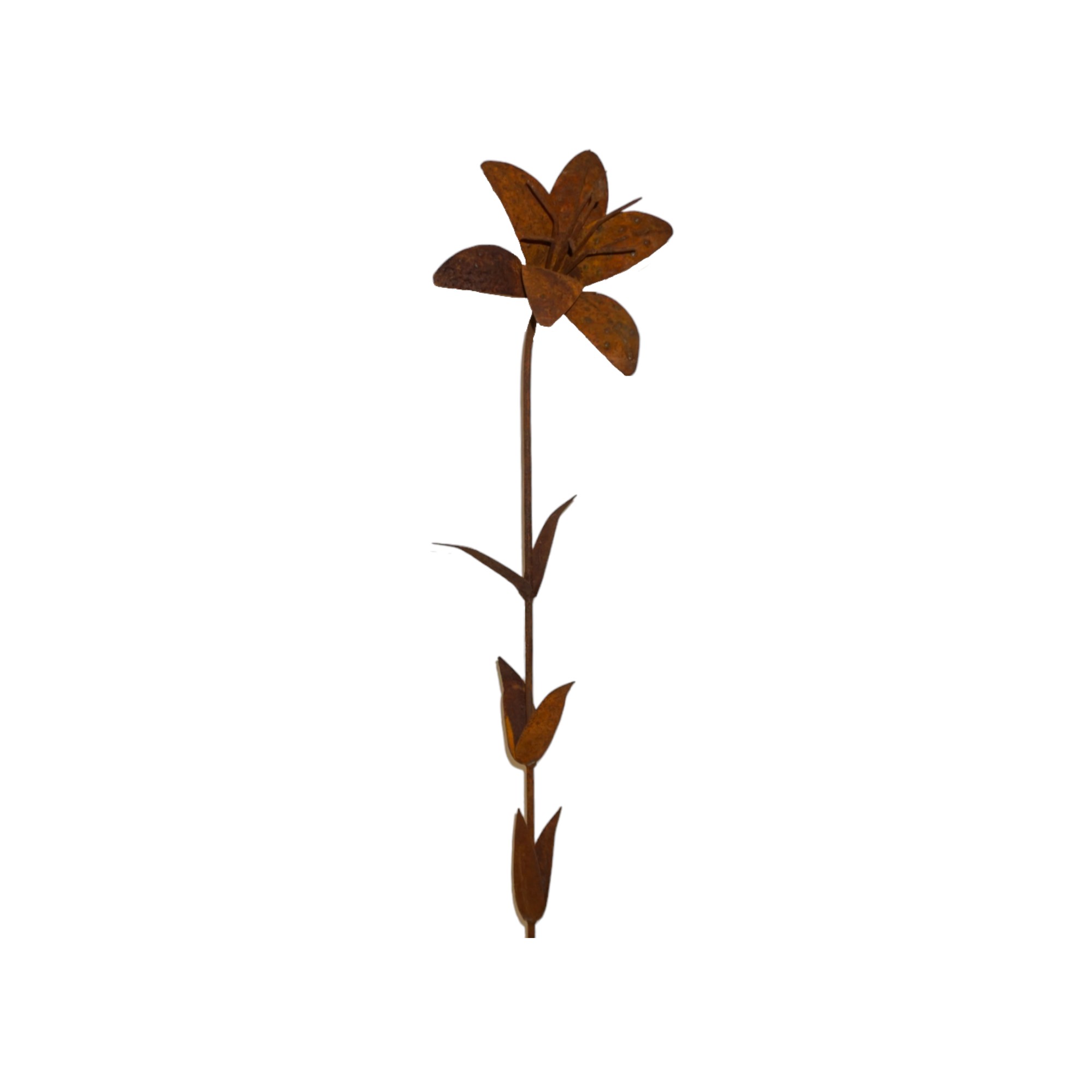 Darstellung von Lilie z. Stecken rost, h= 110 cm, b= 25 cm