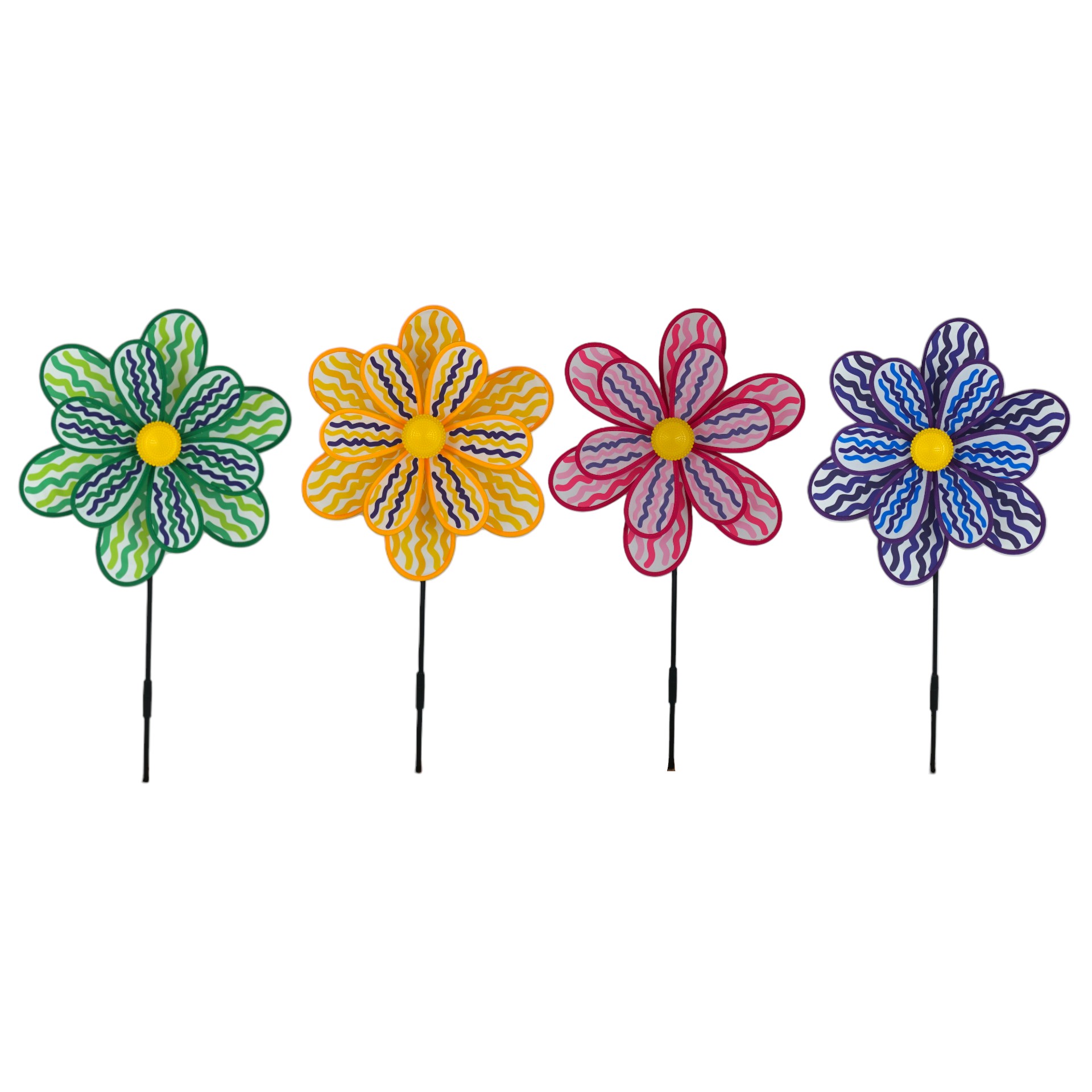 Blumen Propeller a. Stab mehrfärbig 4fach sortiert Darstellung von Blumen Propeller a. Stab mehrfärbig 4fach sortiert