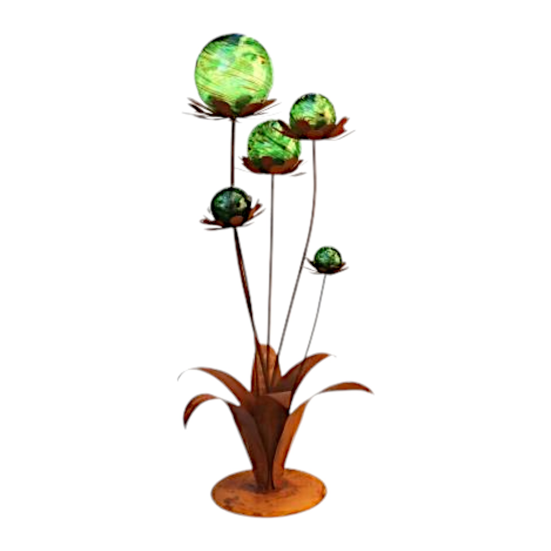 Blume XL mit 5 Blüten grüne Glaskugeln Darstellung von Blume XL mit 5 Blüten grüne Glaskugeln