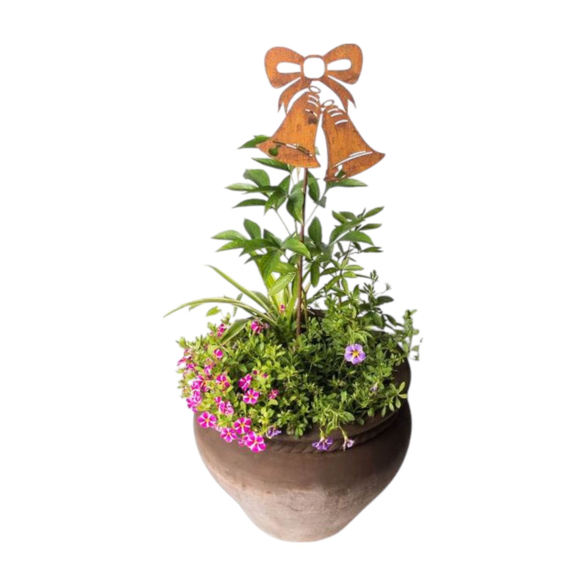 Glockenpaar mit Masche  auf Stab, 18x20/ 70 cm Darstellung von Glockenpaar mit Masche  auf Stab, 18x20/ 70 cm