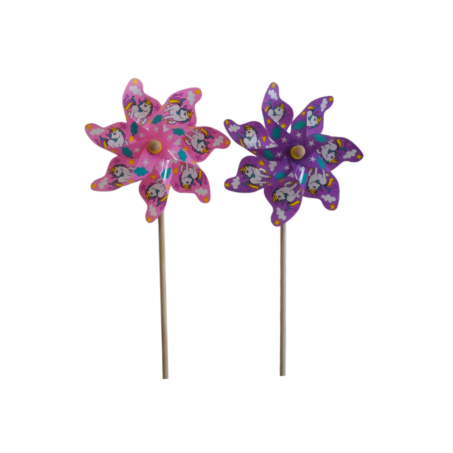 Darstellung von Einhorn Propeller rosa/lila a. Stab 2-fach sort. gross