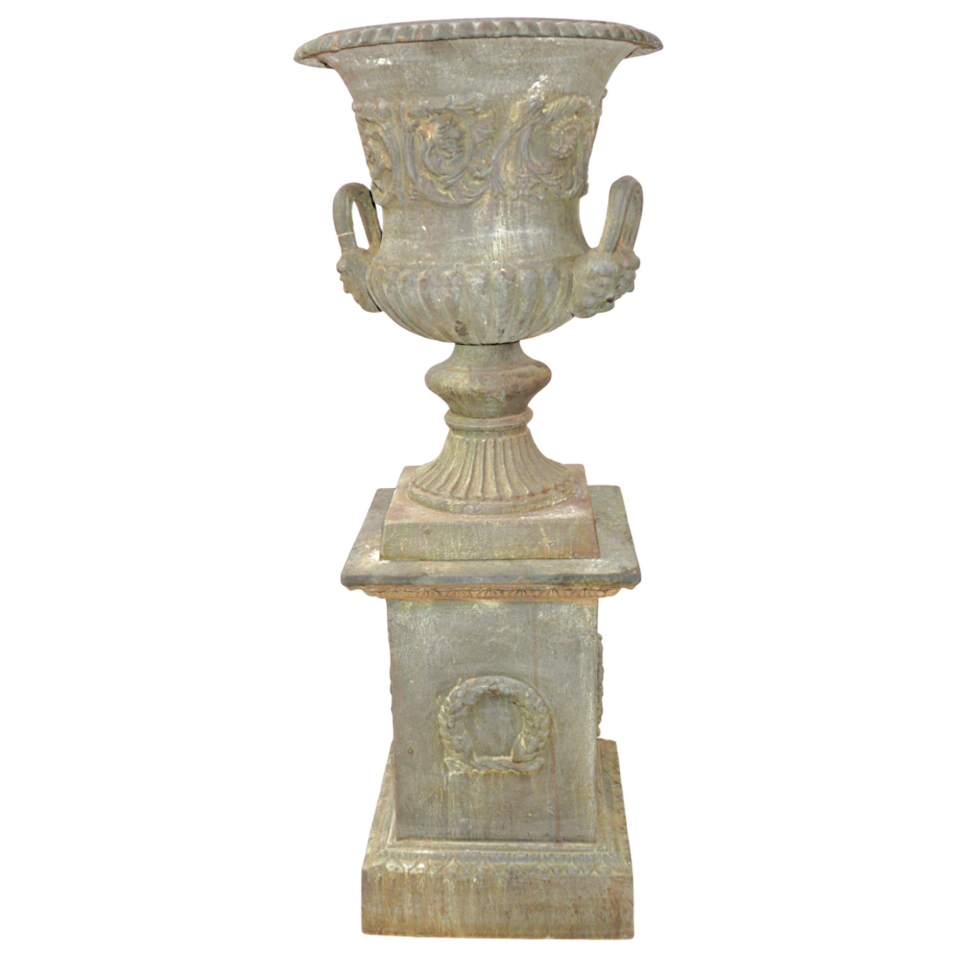 Topf Versailles inkl. Sockel bleifarben Darstellung von Topf Versailles inkl. Sockel bleifarben