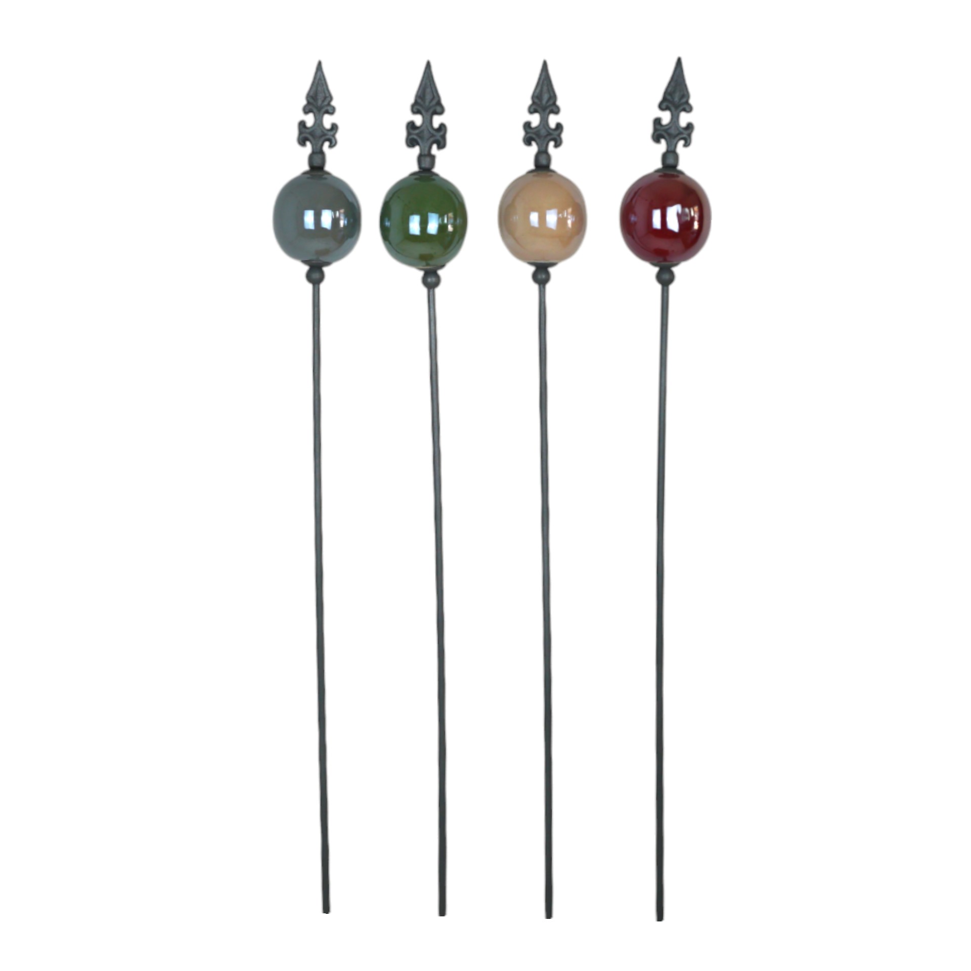 Rankhilfe Keramikkugel m. großer Lilie sortiert Darstellung von Rankhilfe Keramikkugel m. großer Lilie sortiert