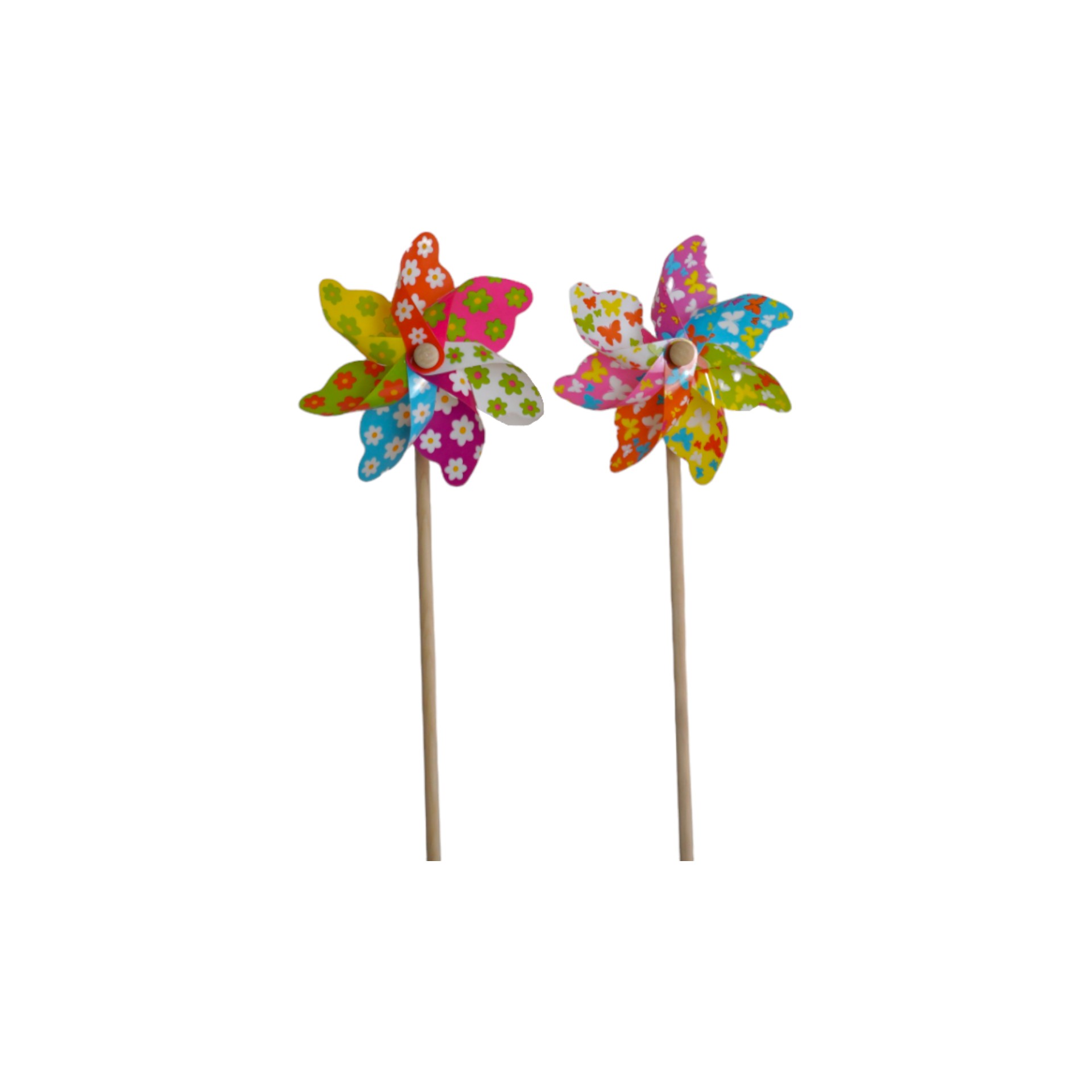 Darstellung von Blume/Schmetterling Propeller a. Holzstab sort. klein