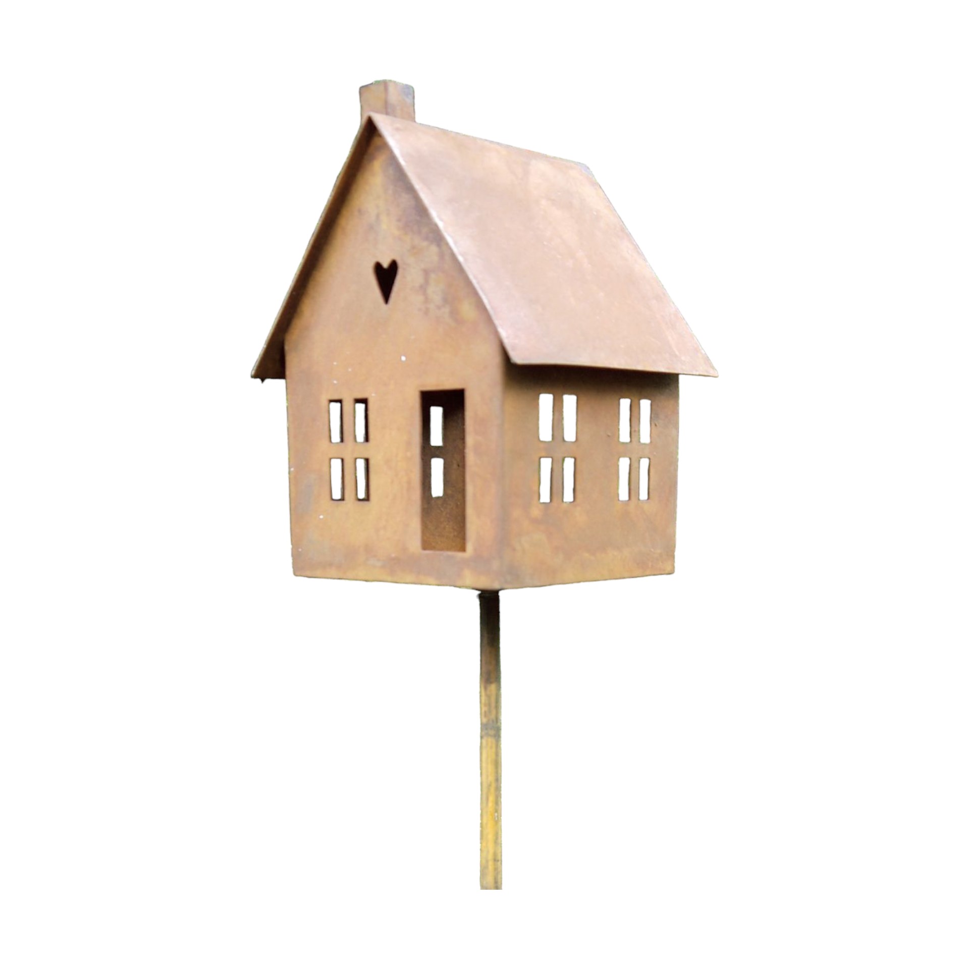 Haus auf Stab gross ROST Darstellung von Haus auf Stab gross ROST