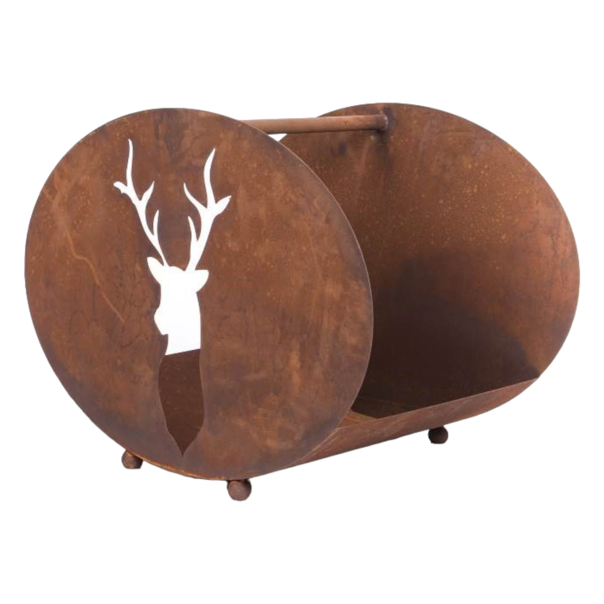 Holzregal Hirsch-kopf oval mit Boden, 55x42x35 cm Darstellung von Holzregal Hirschkopf oval mit Boden