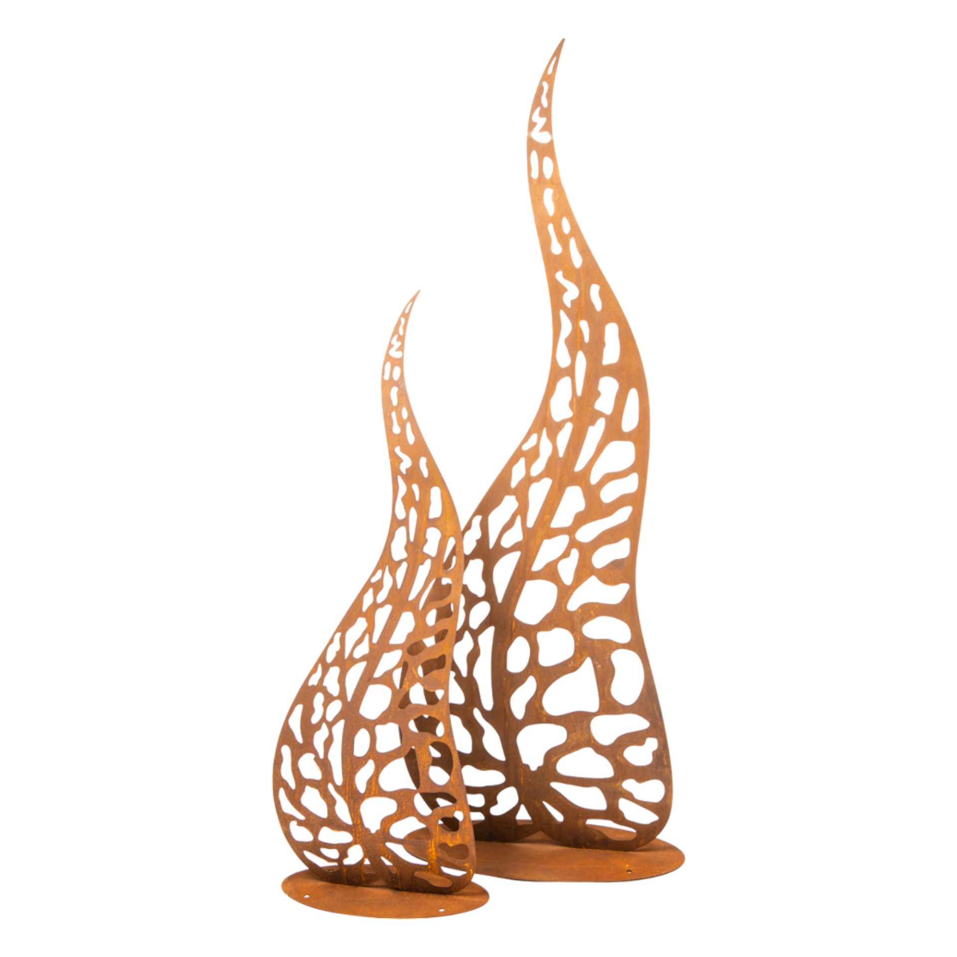 Darstellung von Dekoblatt klein geschwungen auf Platte rost