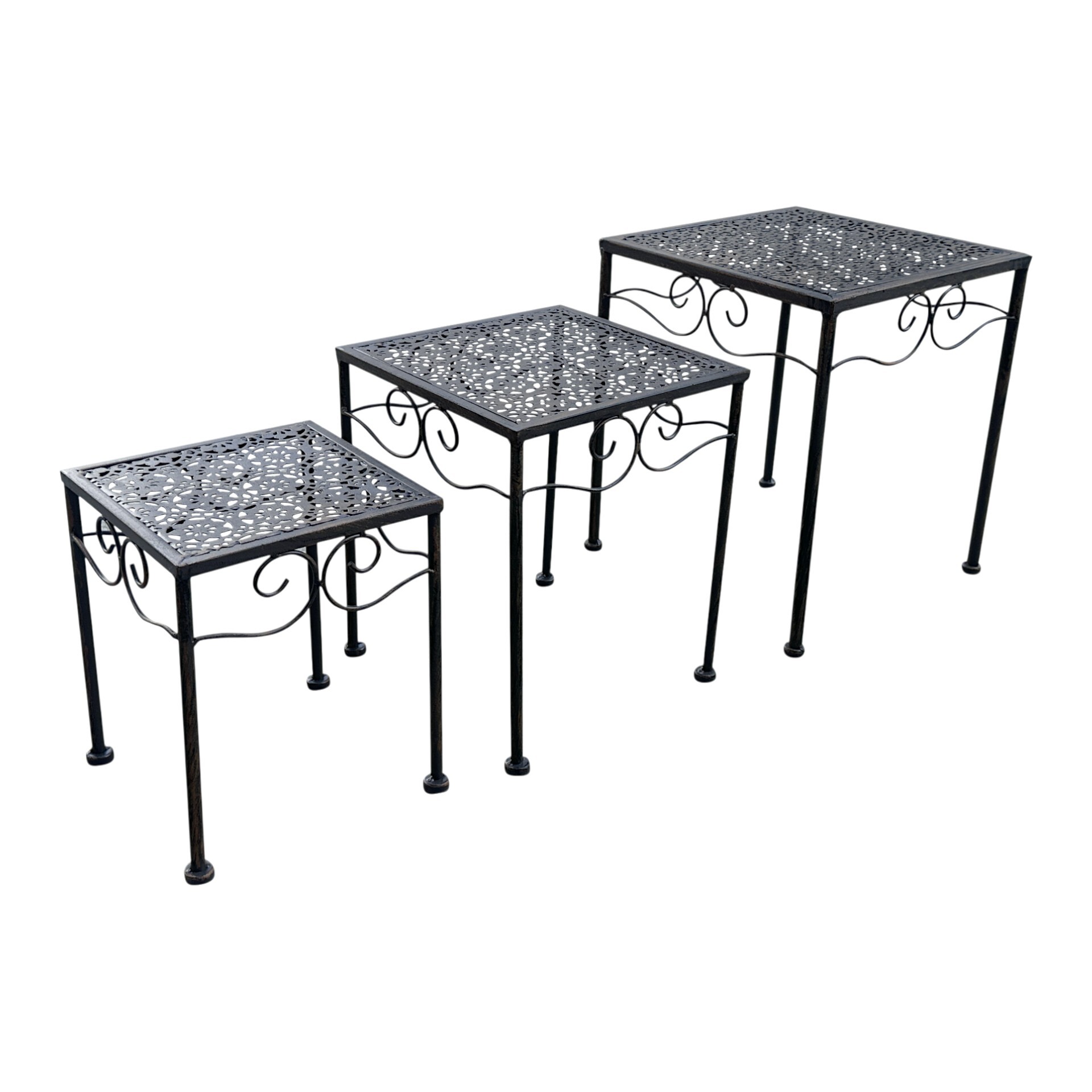 Darstellung von Hocker 3tlg. eckig nieder rustico