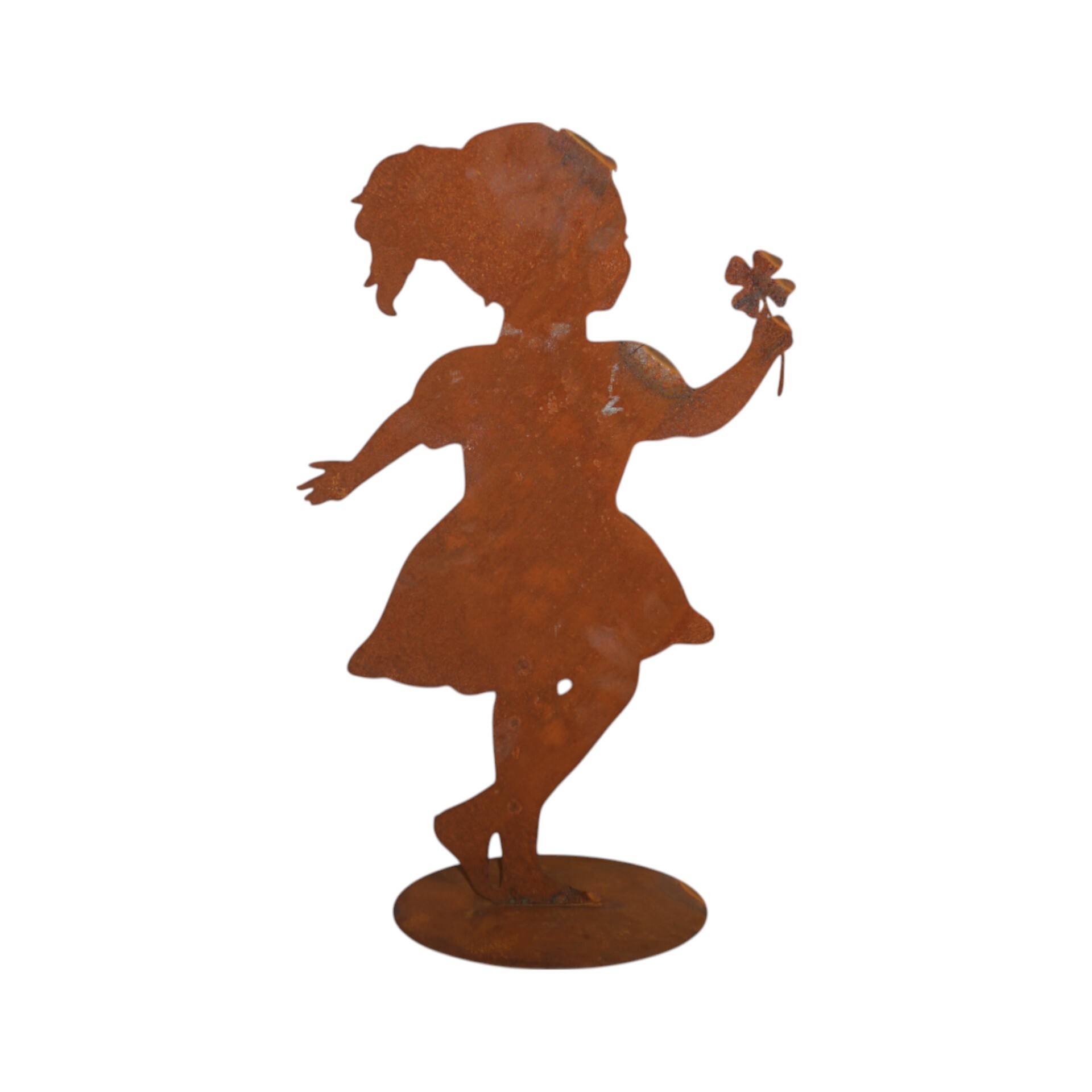 stehendes Mädchen mit Blume Darstellung von stehendes Mädchen mit Blume