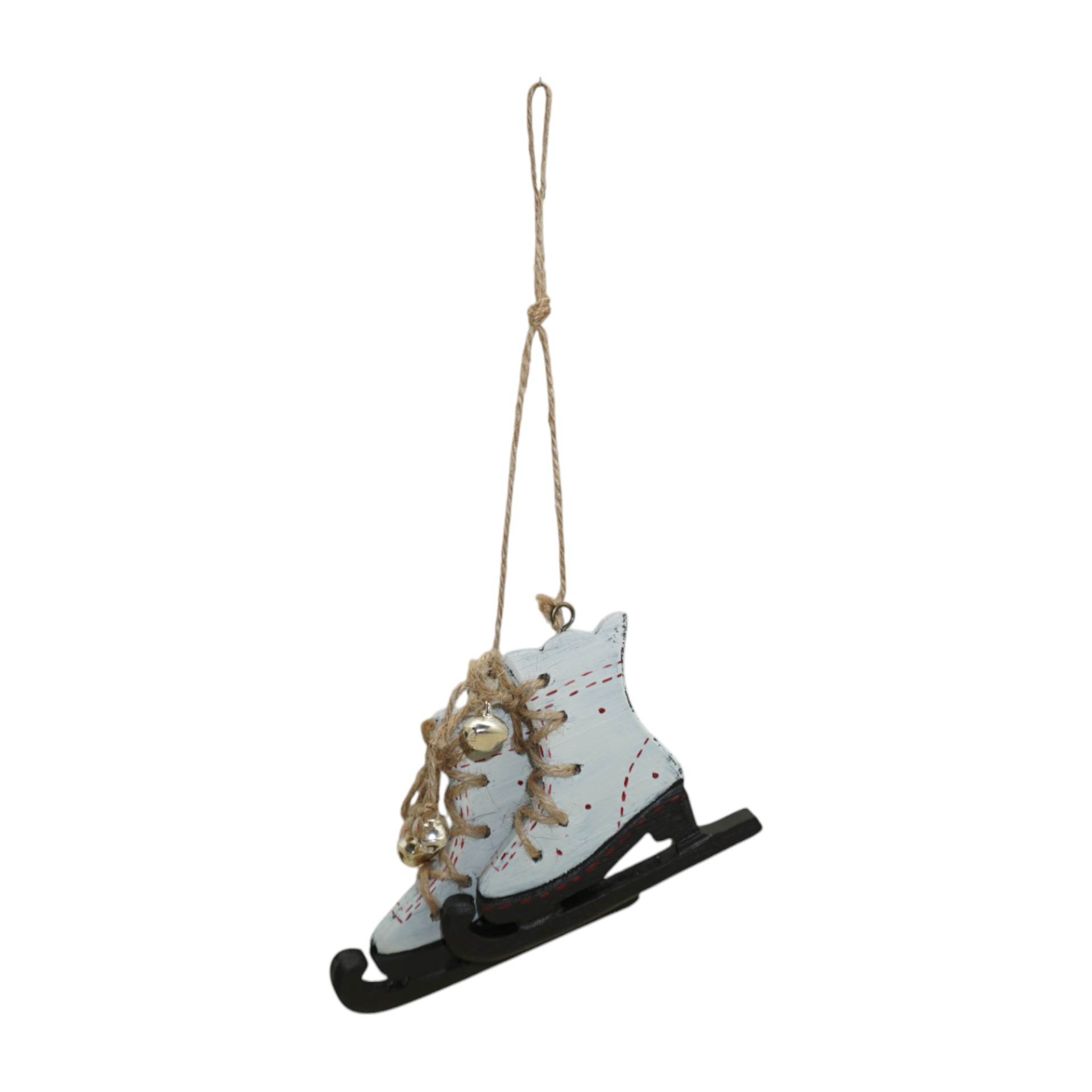 Darstellung von Schlittschuhpaar weiss mit Glockerl