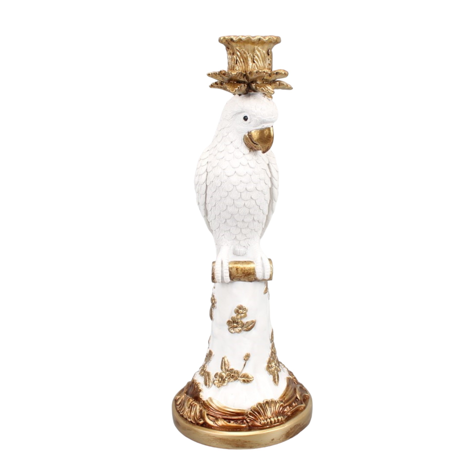 RP Kerzenhalter weisser Papagei a. rundem Sockel Darstellung von RP Kerzenhalter weisser Papagei a. rundem Sockel