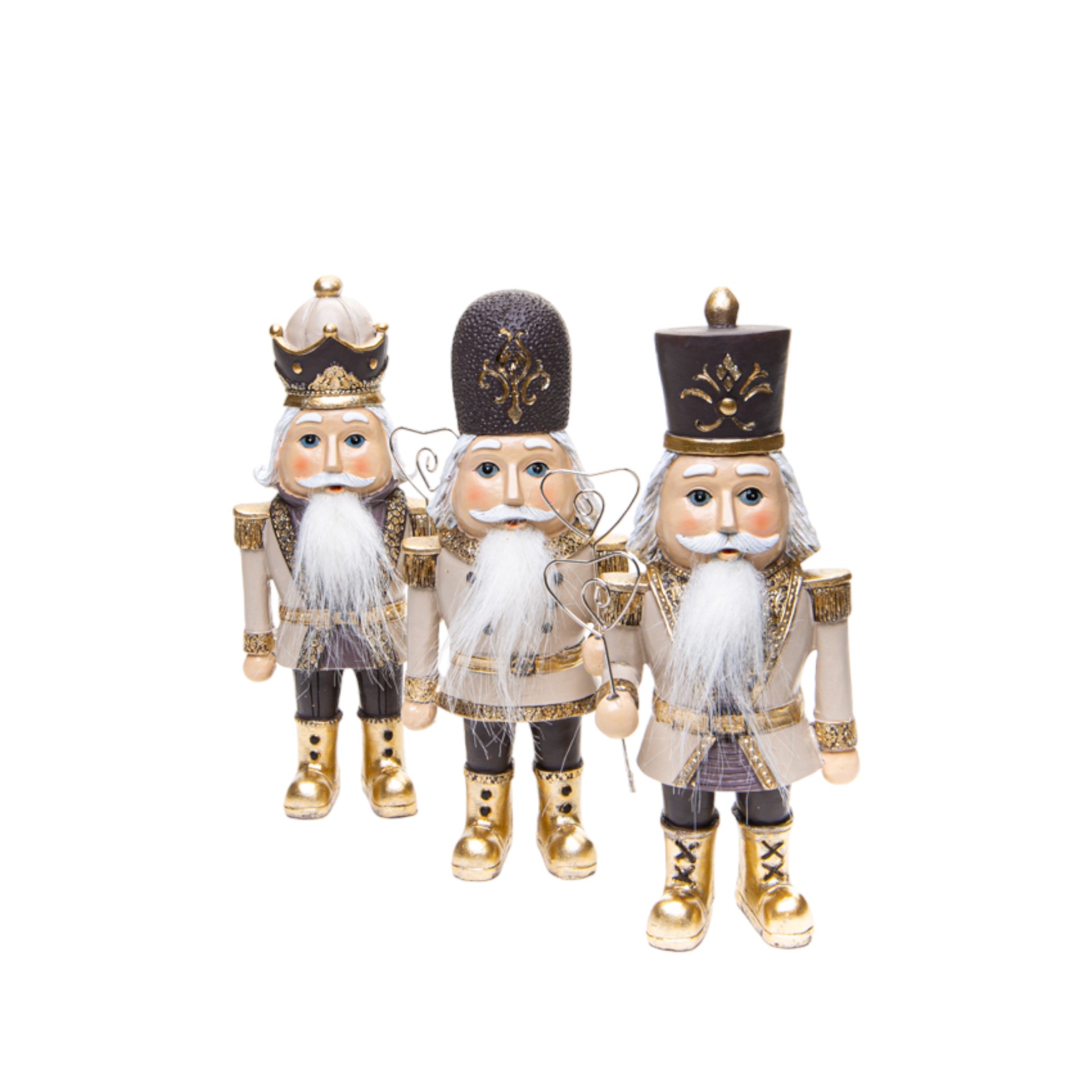 Nussknacker klein 3 fach sortiert, gold/ grau Darstellung von Nussknacker klein 3 fach sortiert, gold/ grau