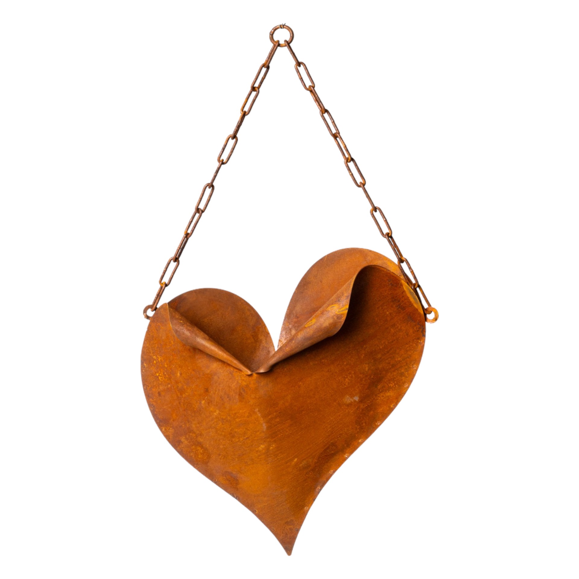 Pflanztopf Herz gr. an Kette mit gebogenem Rand Darstellung von Pflanztopf Herz gr. an Kette mit gebogenem Rand