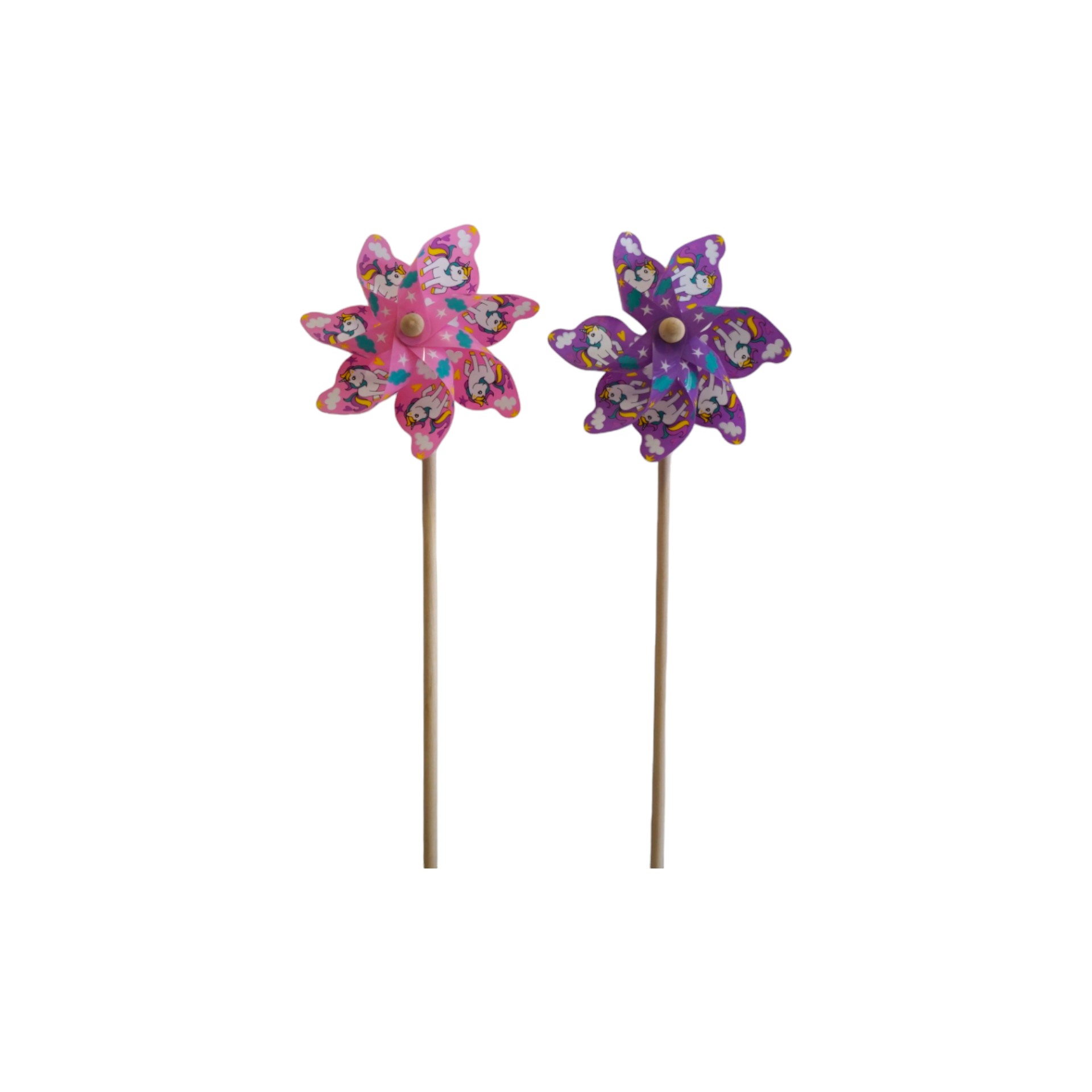 Darstellung von Einhorn Propeller rosa/lila a. Stab 2-fach sort. klein