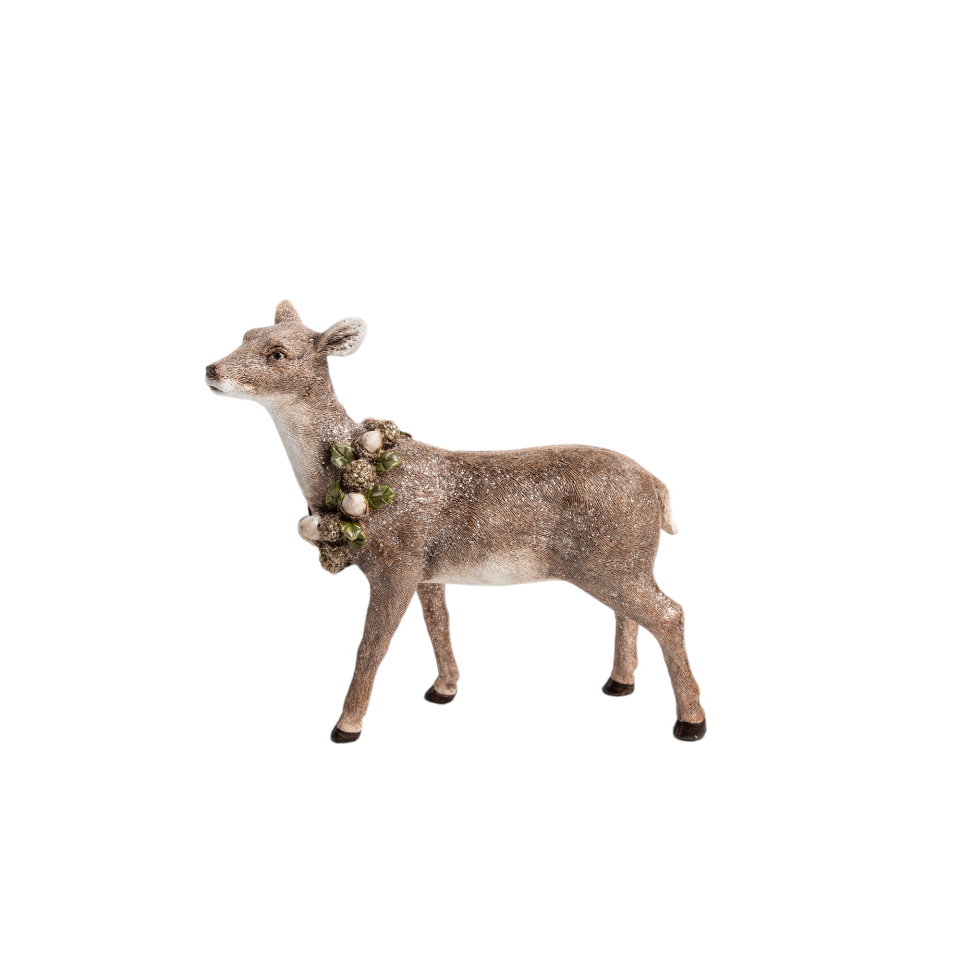 Hirsch/ Reh natur sort. klein mit Kranz Darstellung von Hirsch/ Reh natur sort. klein mit Kranz