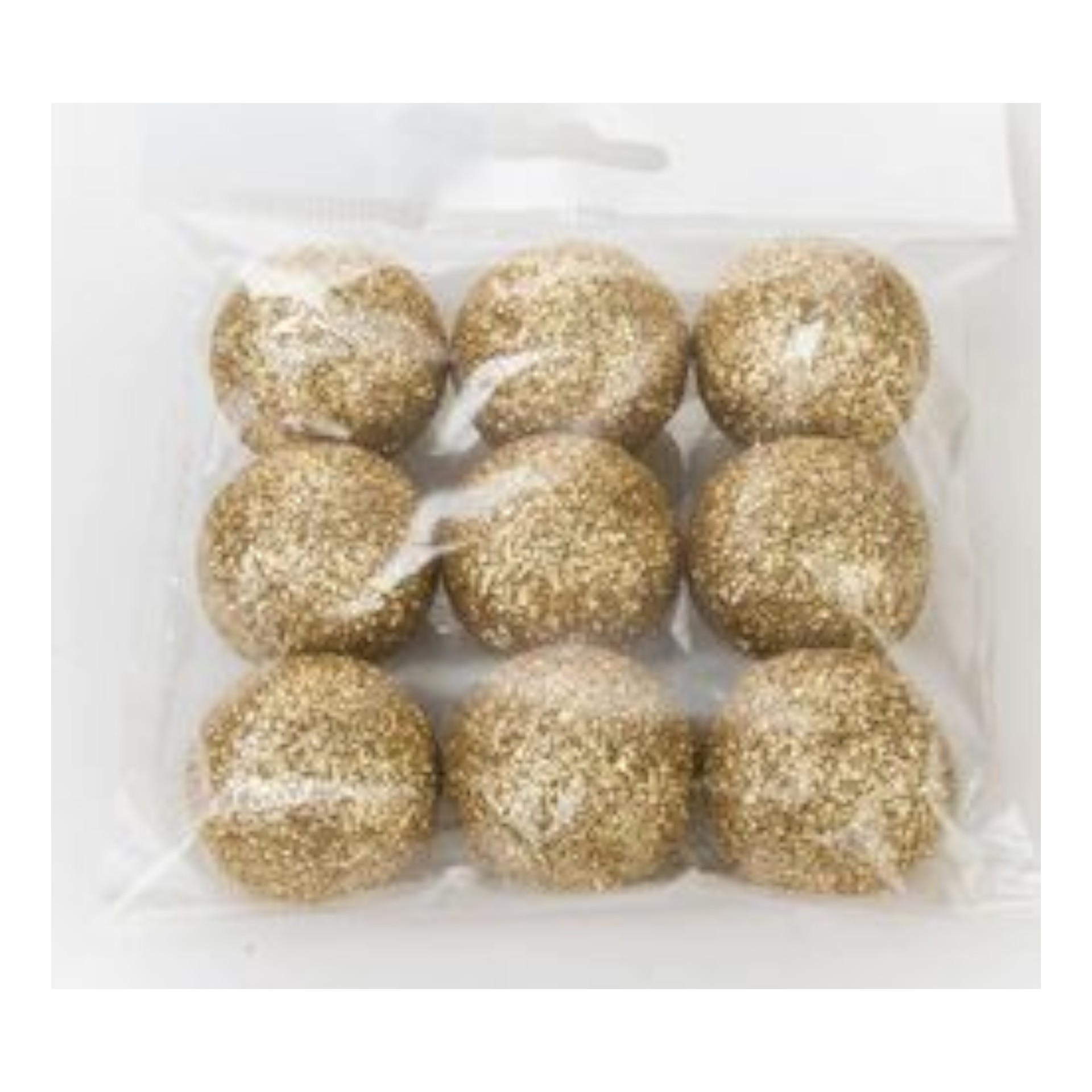 Darstellung von RP Dekokugeln gold klein 9tlg. d= 3 cm m. Glitter