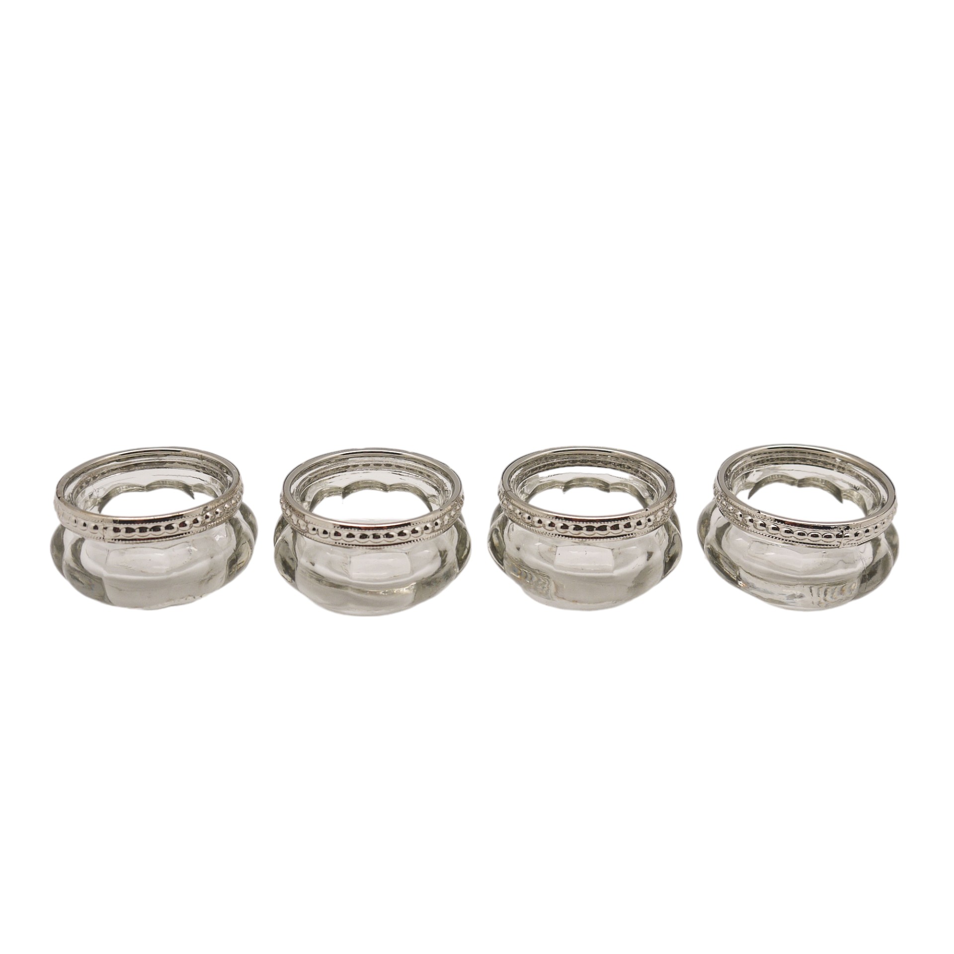 Teelichthalterbox 4tlg. m. Metallrand Darstellung von Teelichthalterbox 4tlg. m. Metallrand