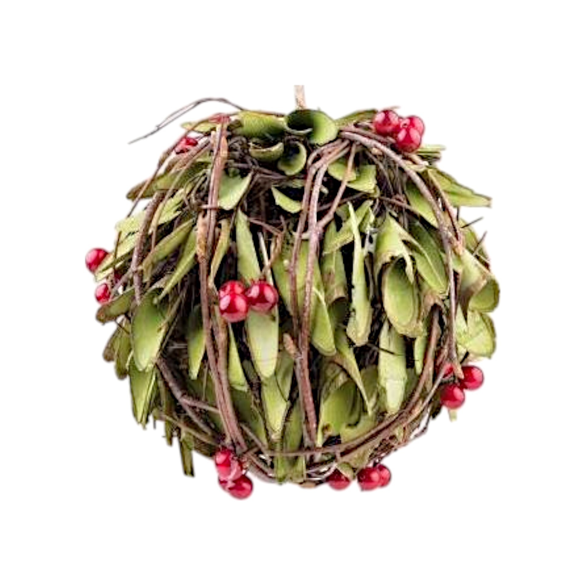 Darstellung von RP Kugel grün m. roten Beeren z. Hängen d= 14 cm