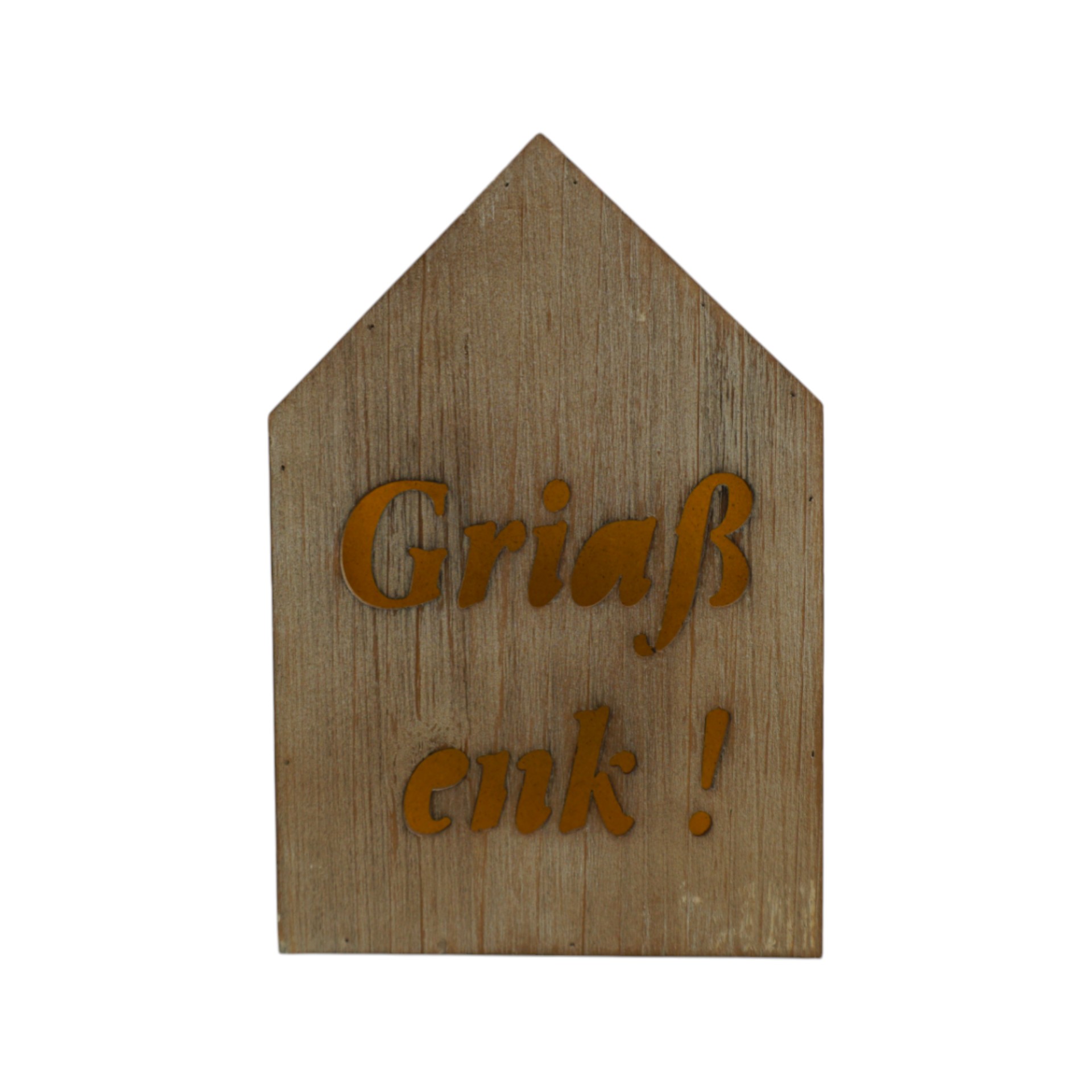 RP Holzschild Griaß enk m. Geräuschmelder Darstellung von RP Holzschild Griaß enk m. Geräuschmelder