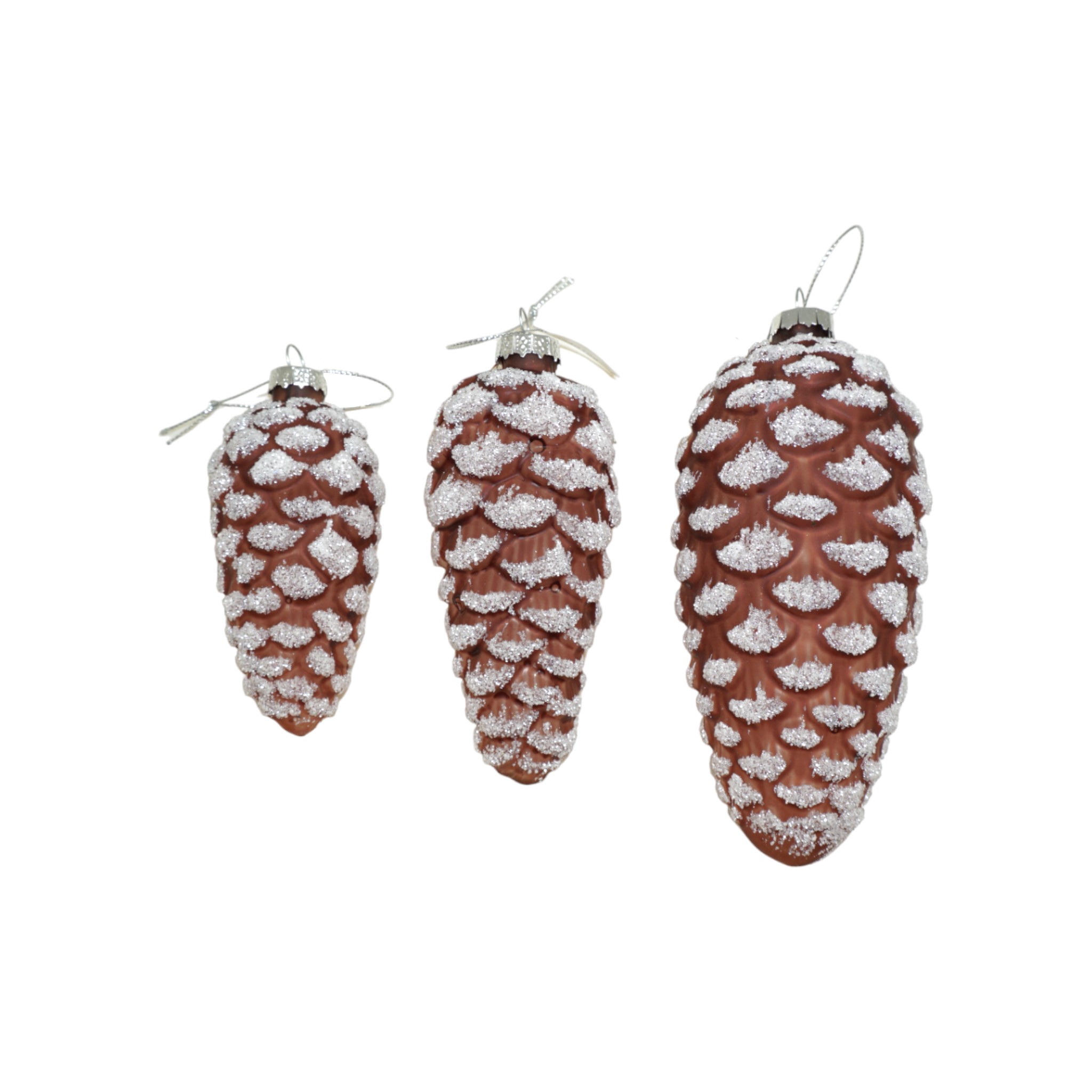 Tannenzapfen Glas mit Schnee klein Darstellung von Tannenzapfen Glas mit Schnee klein