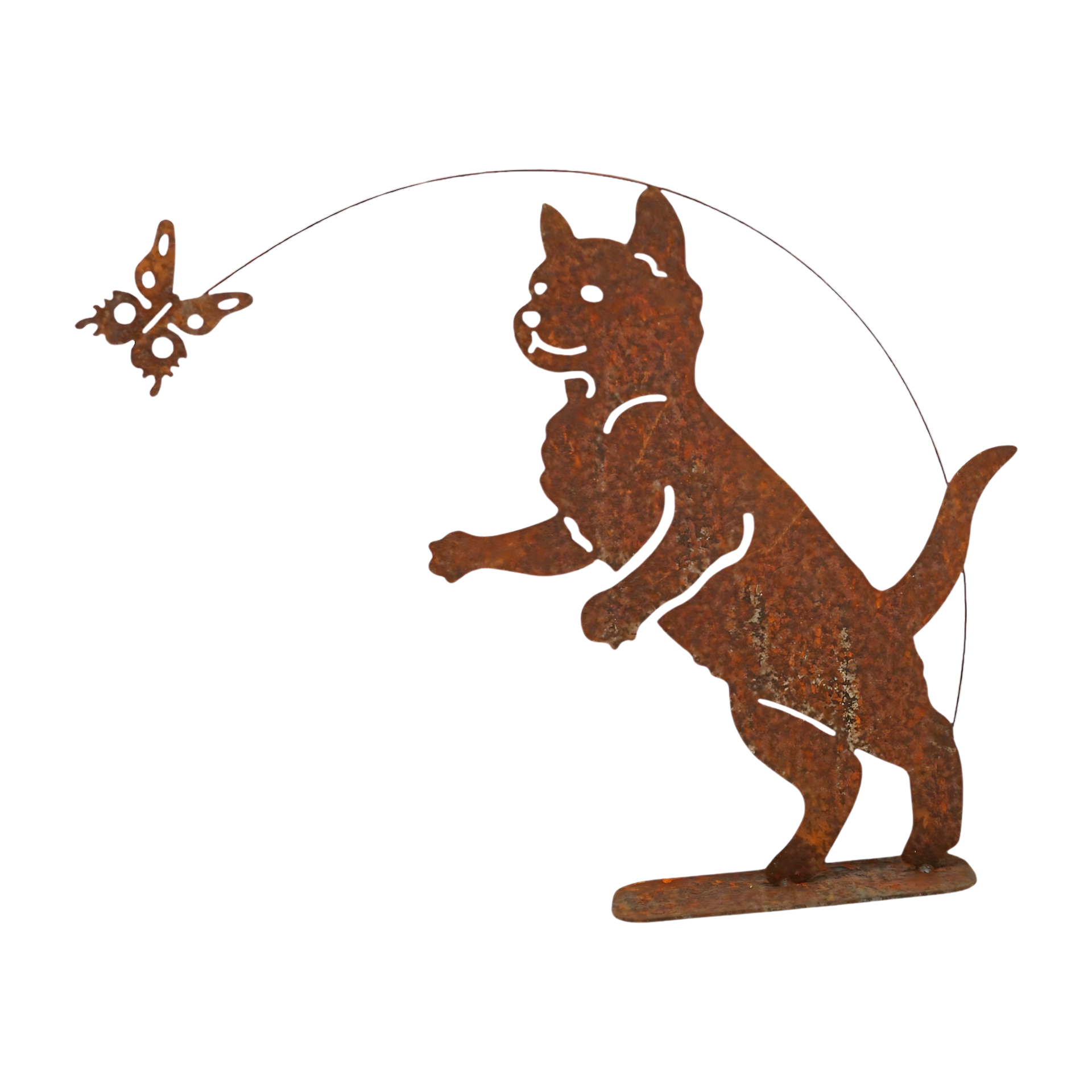 Darstellung von stehender Hund m. Wippschmetterling, h= 35 cm