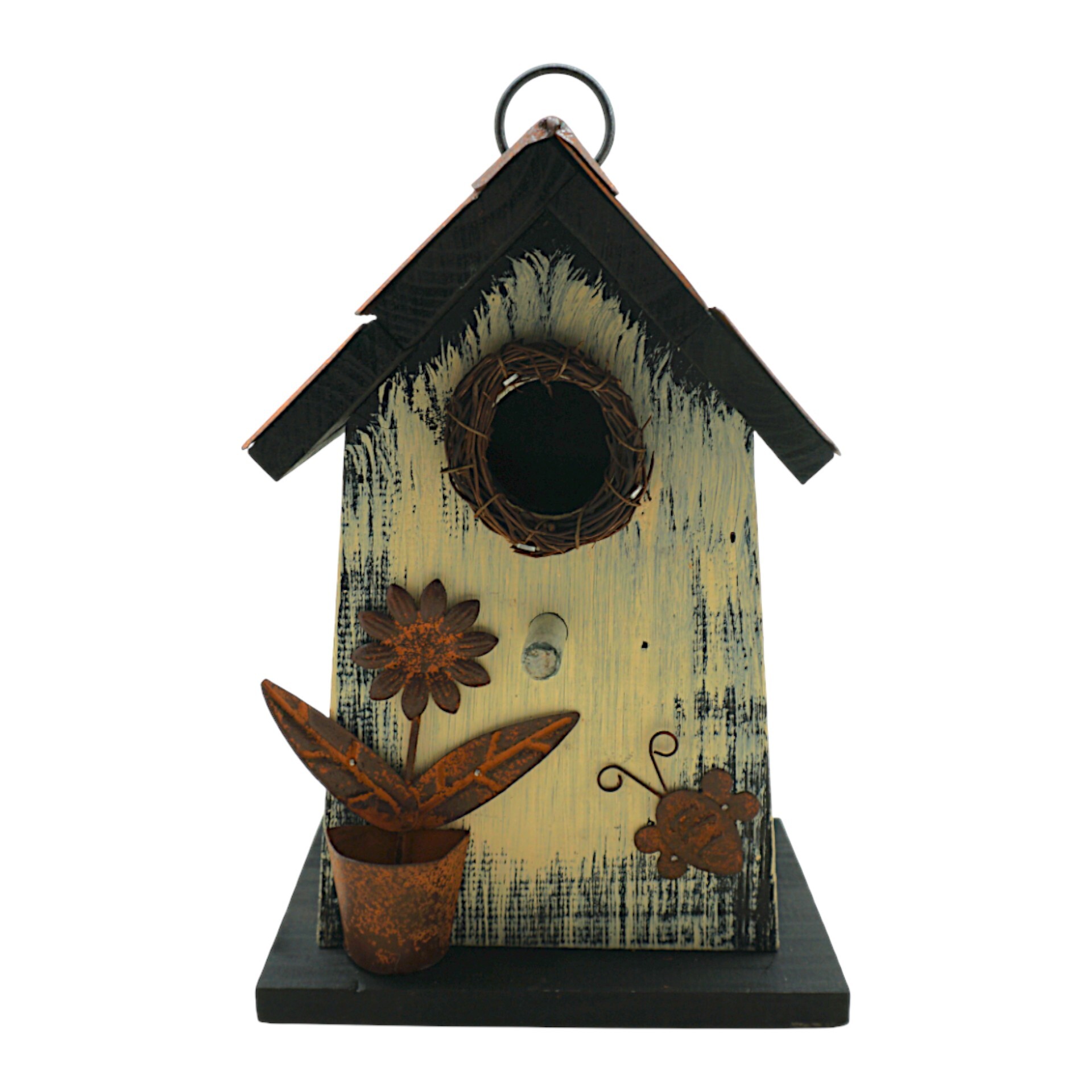 Darstellung von Vogelhaus Blume u. Käfer Holz